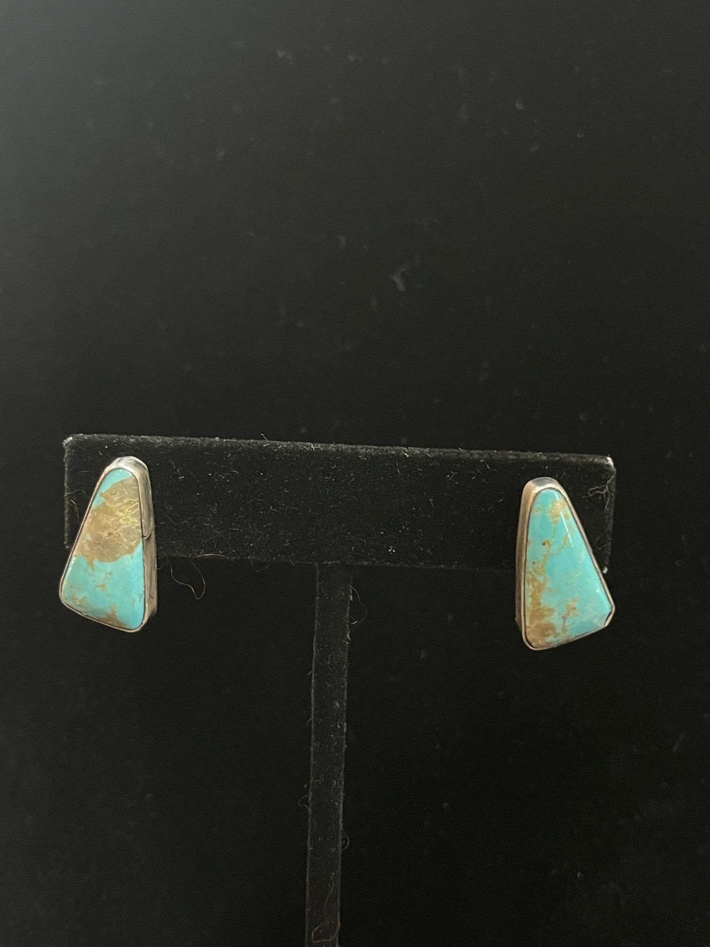 Kingman Turquoise Post Earrings by Sheryl Kee, Navajo