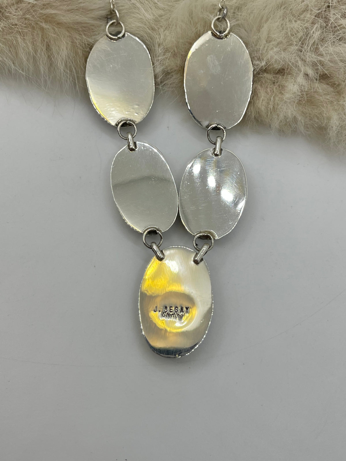5 Stone Necklace & Earring Set Fossil Coral by Joe Begay, Navajo