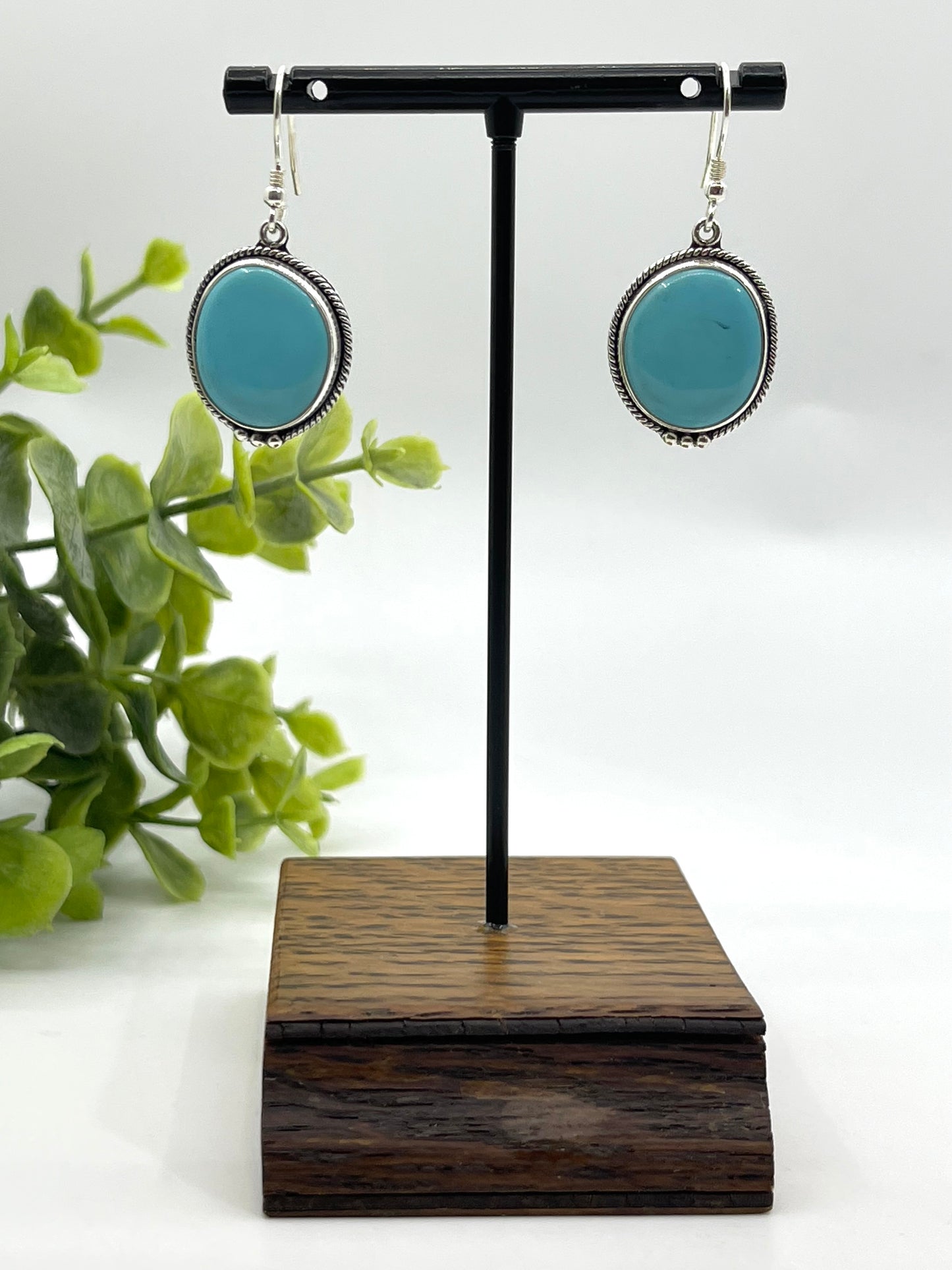 Blue Turquoise Dangle Earrings