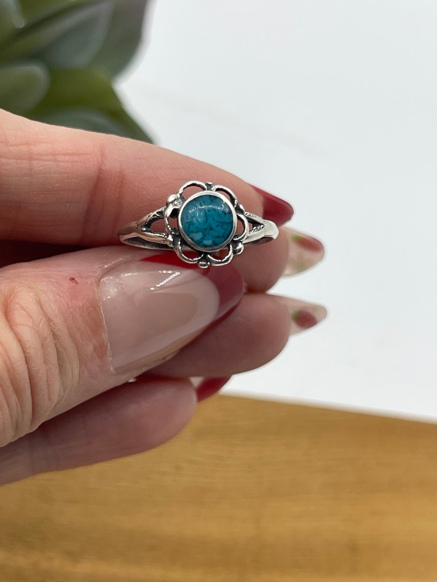 7.0 Turquoise Circle Ring