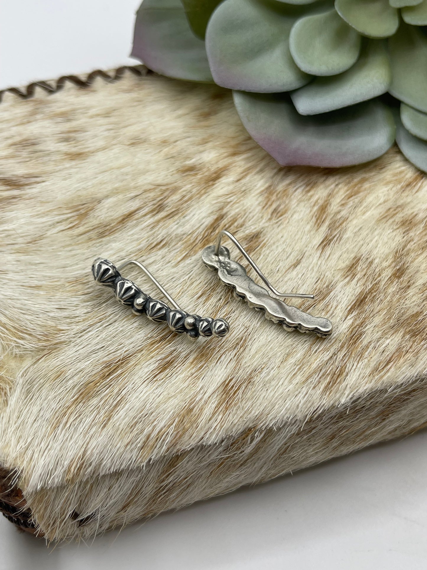 Sterling Silver Ear Crawler Climber by Irvin Tsosie, Navajo