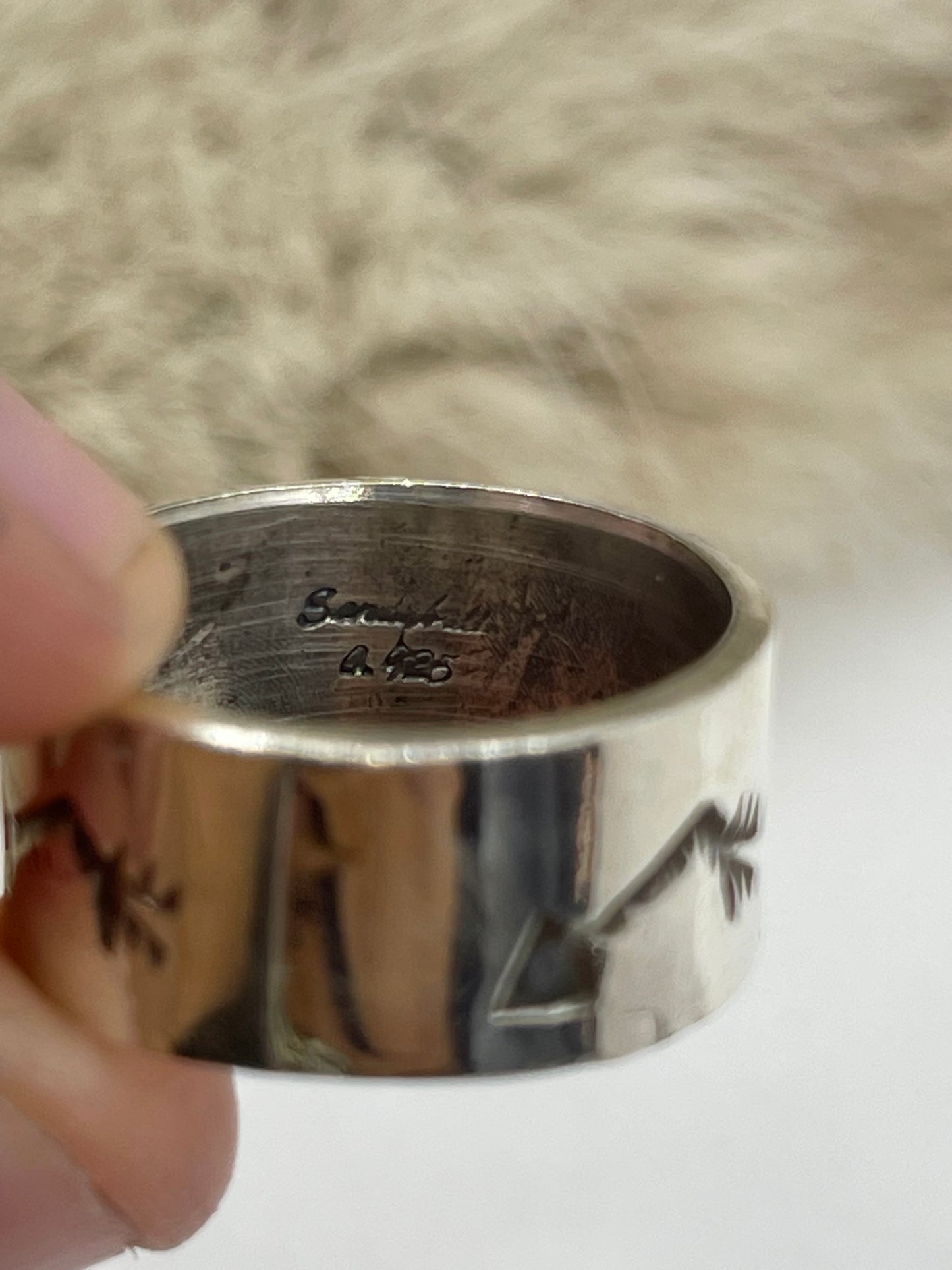 7.5 Pattern Varied Ring by Gary Sandoval, Navajo