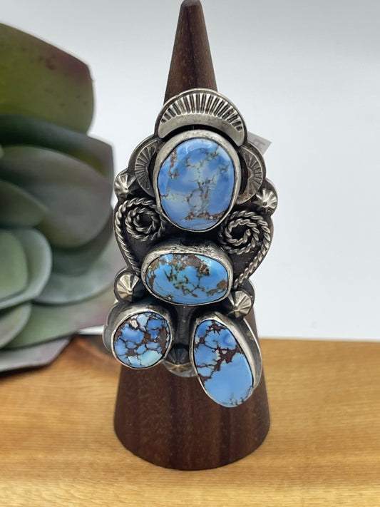 Golden Hills Adjustable 4 Stone Ring by Steven Nez, Navajo