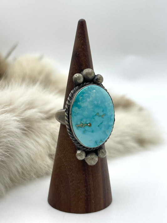 8.0 Sonoran Gold Turquoise Ring by GIlbert Nez, Navajo