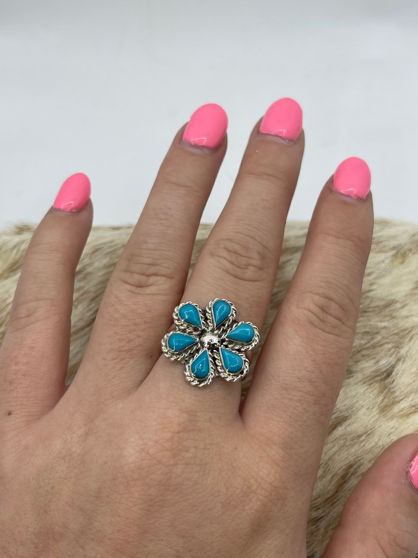 Flower Ring by Gina Dosedo, Zuni