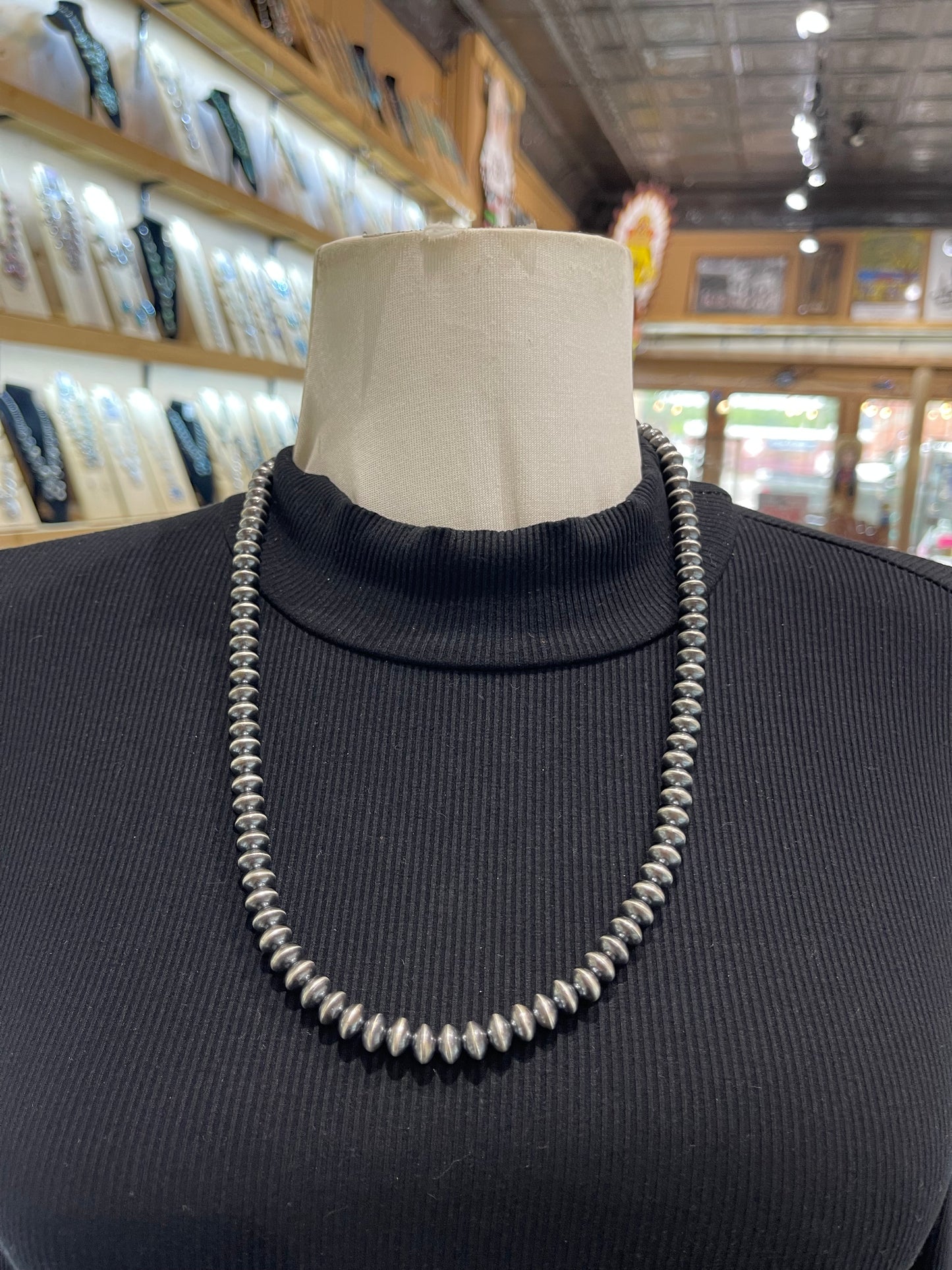 24” 8mm Necklace by Tonisha Haley, Navajo