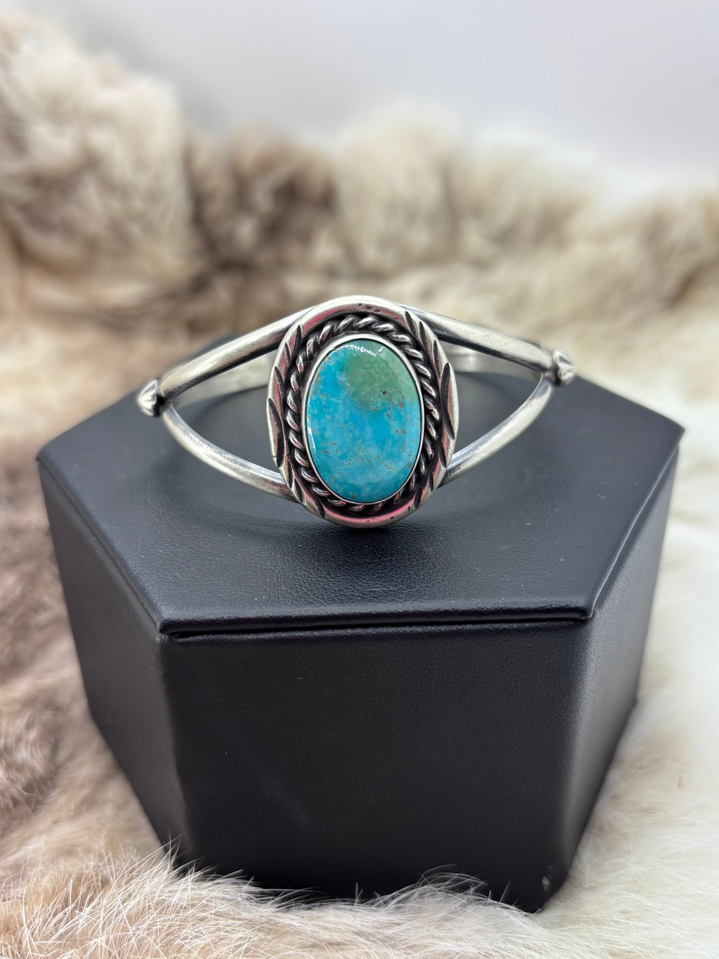 5.5"-7.25" Turquoise Bracelet by Augustine Largo, Navajo