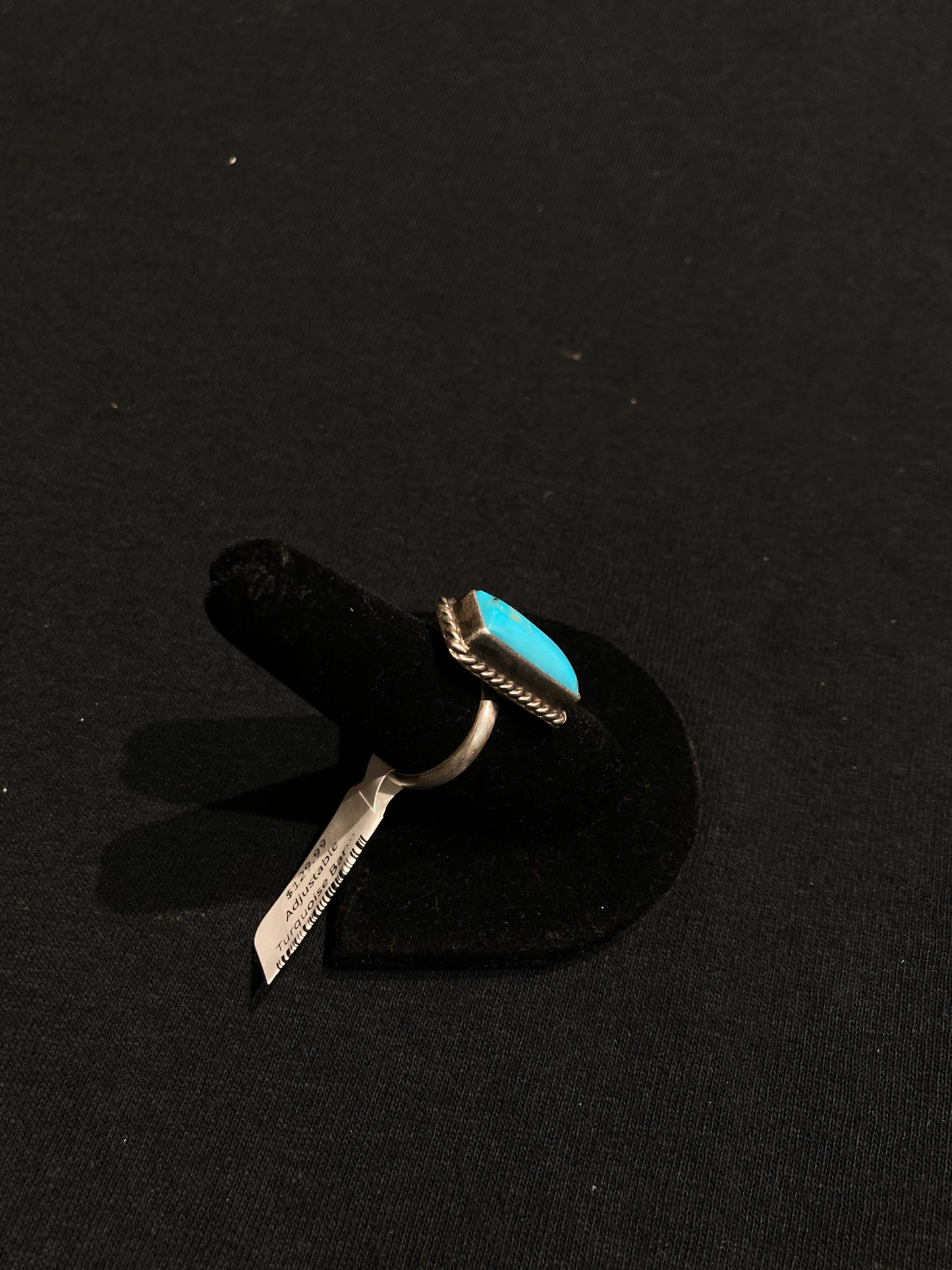 Adjustable Turquoise Bar Ring by Augustine Largo, Navajo