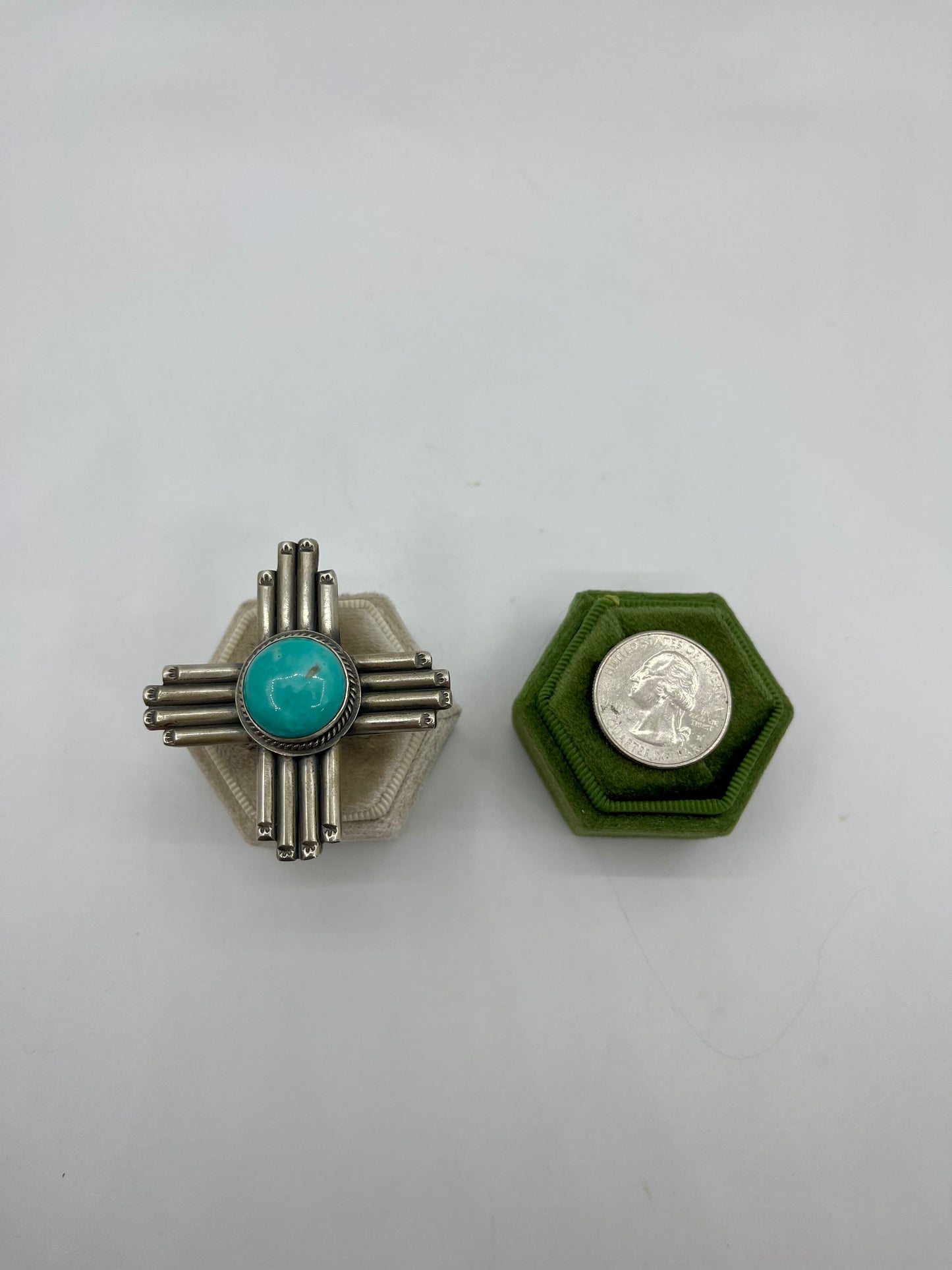 8.0 Zia Symbol Turquoise Ring