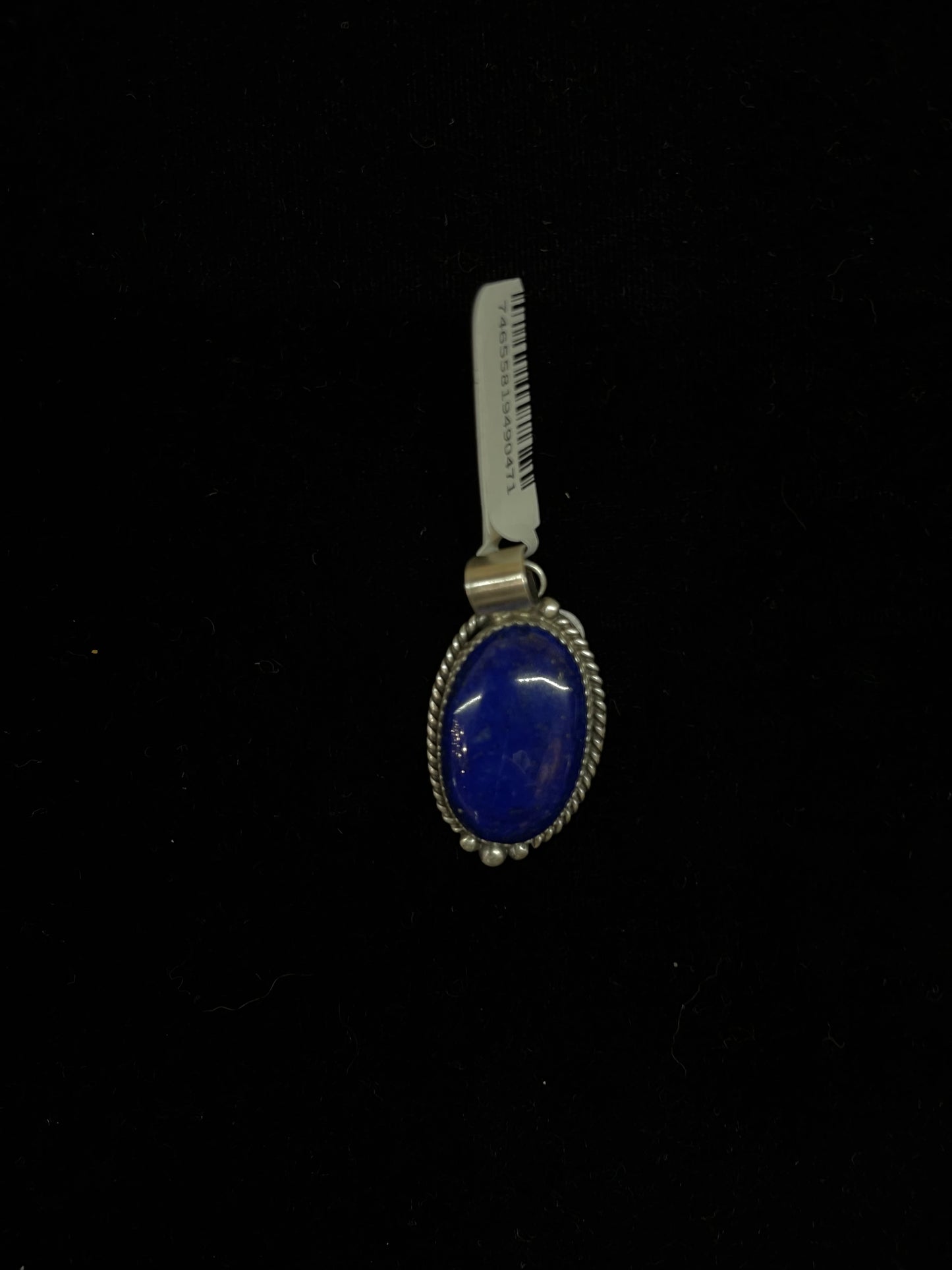 Lapis Oval Pendant with a 5mm Bale by Freda Martinez, Navajo