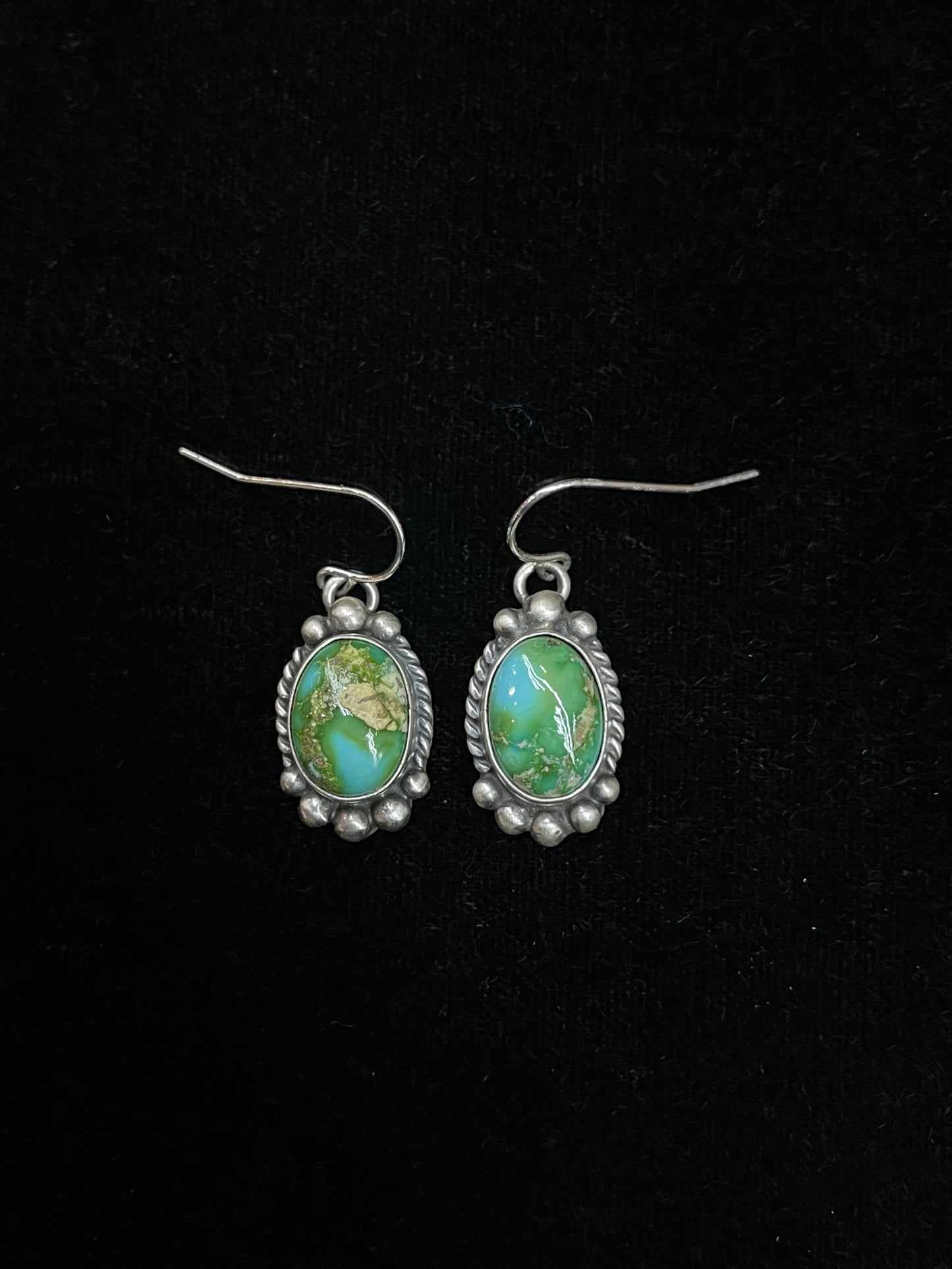 Sonoran Gold Turquoise Dangle Earrings by Donovan Skeet, Navajo