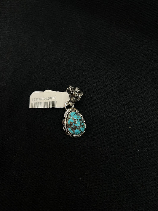 Small Kingman Turquoise Pendant with a 7mm Bale by Zia