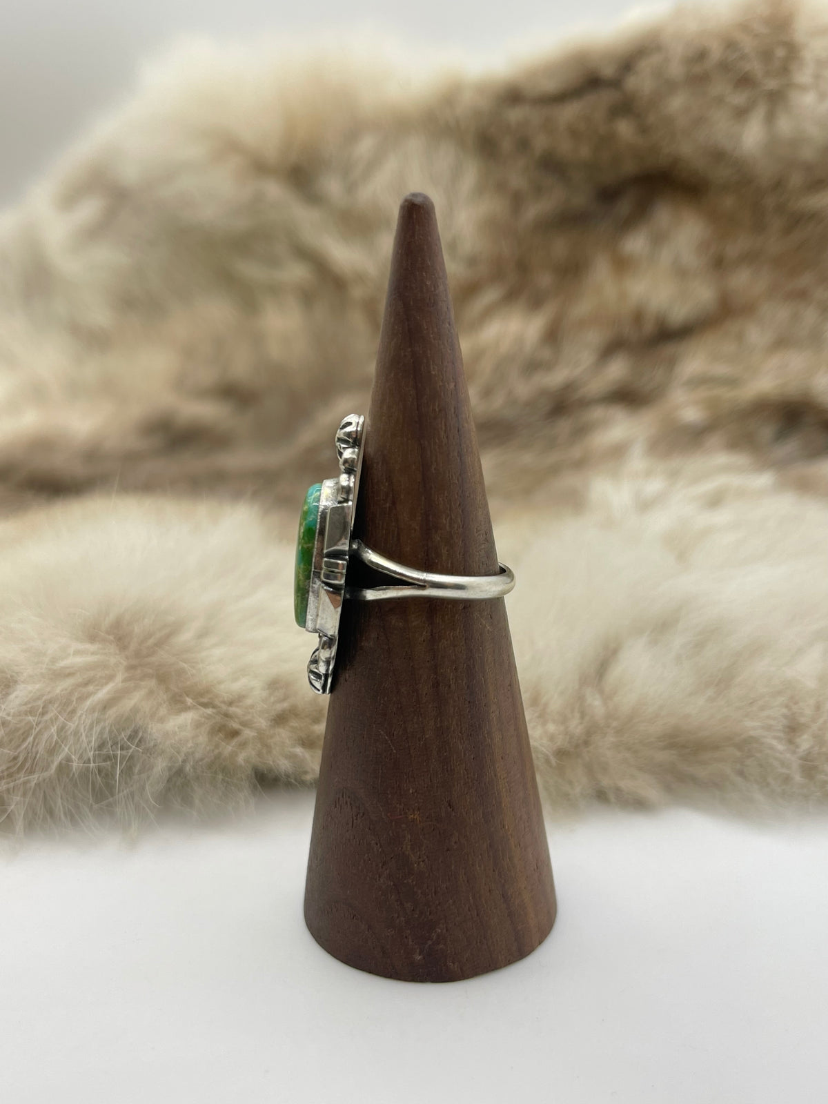 7.5 Sonoran Gold Turquoise Ring by Marita Benally, Navajo