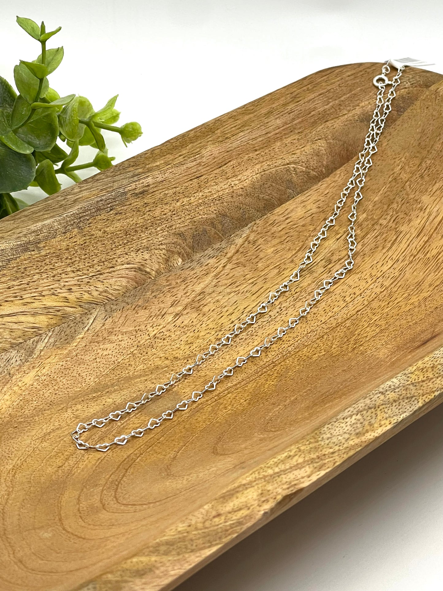 18" Dainty Chain with Heart Links Necklace