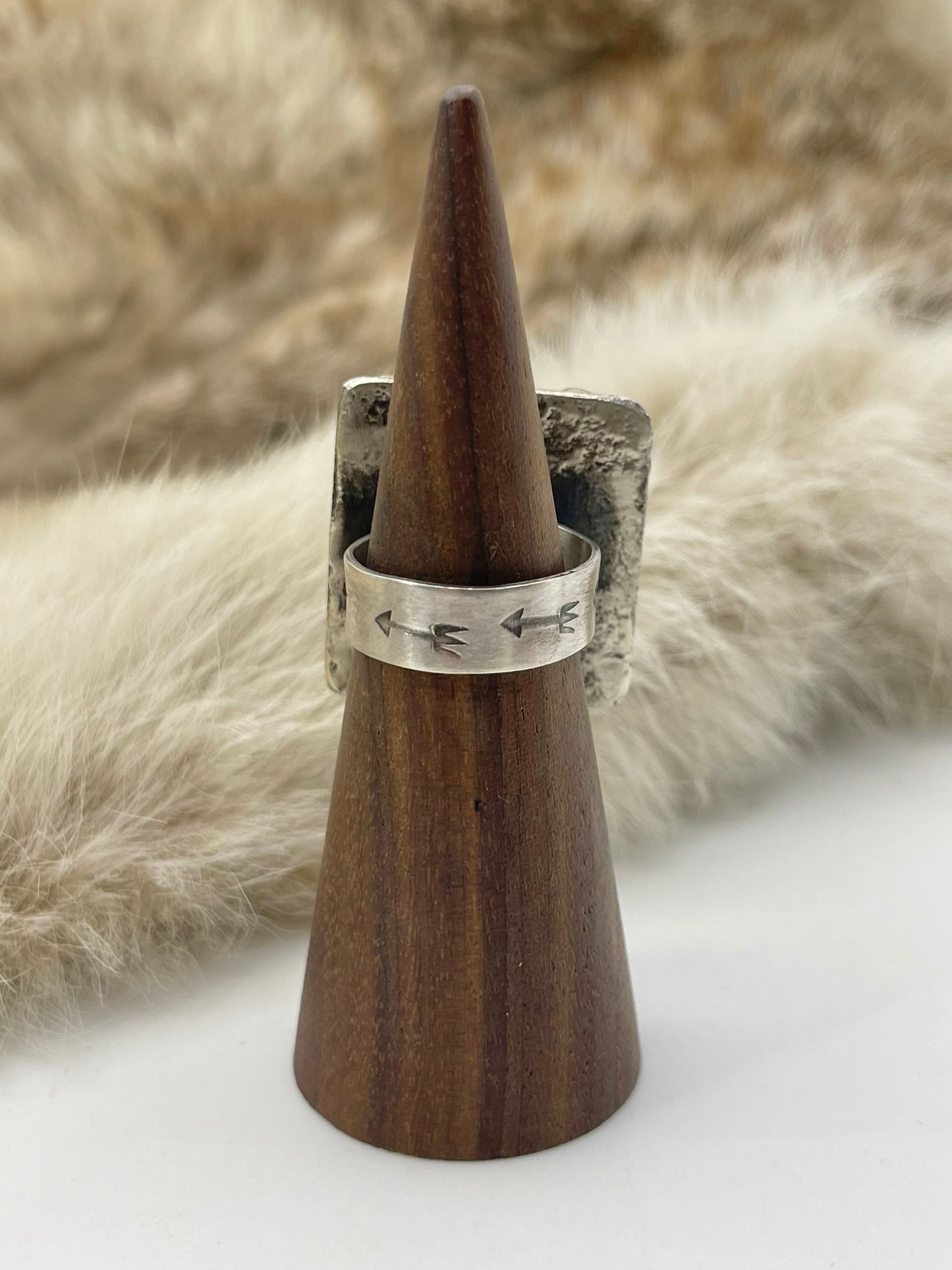 Adjustable (6.0-9.0) 5 Stone Square Ring with Royston Turquoise by Jude Candelaria, Zuni