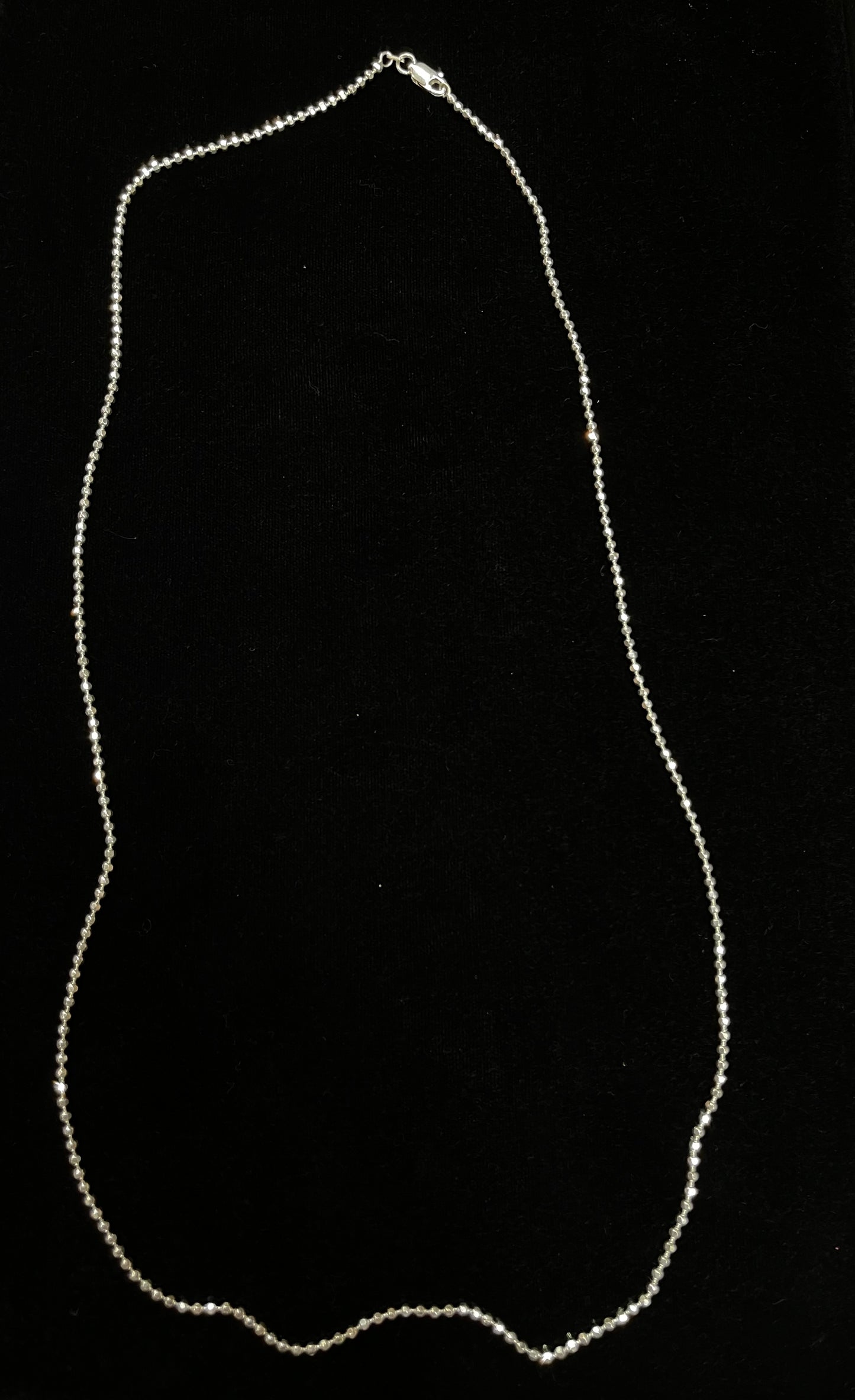 26" 2mm Silver Cut Silver Necklace