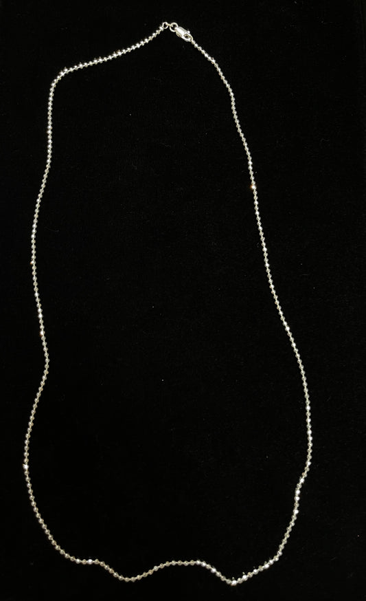 26" 2mm Silver Cut Silver Necklace
