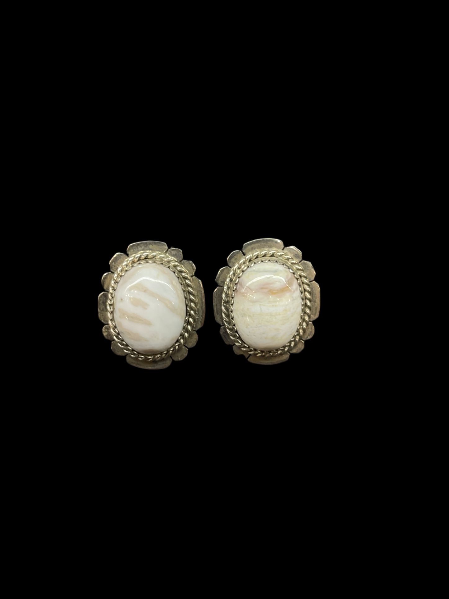 Howlite Post Earrings by Nelson Morgan