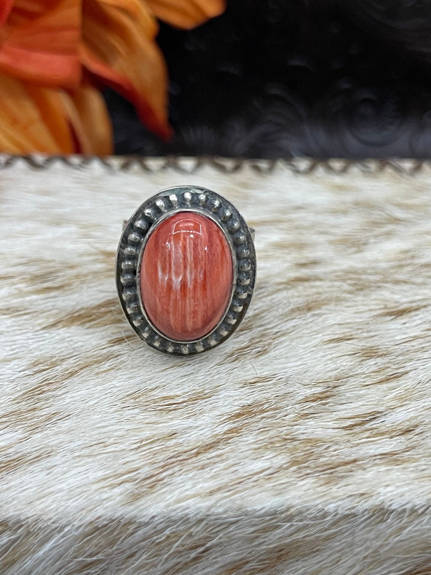 7.0 Orange Spiny Oyster Shell Ring