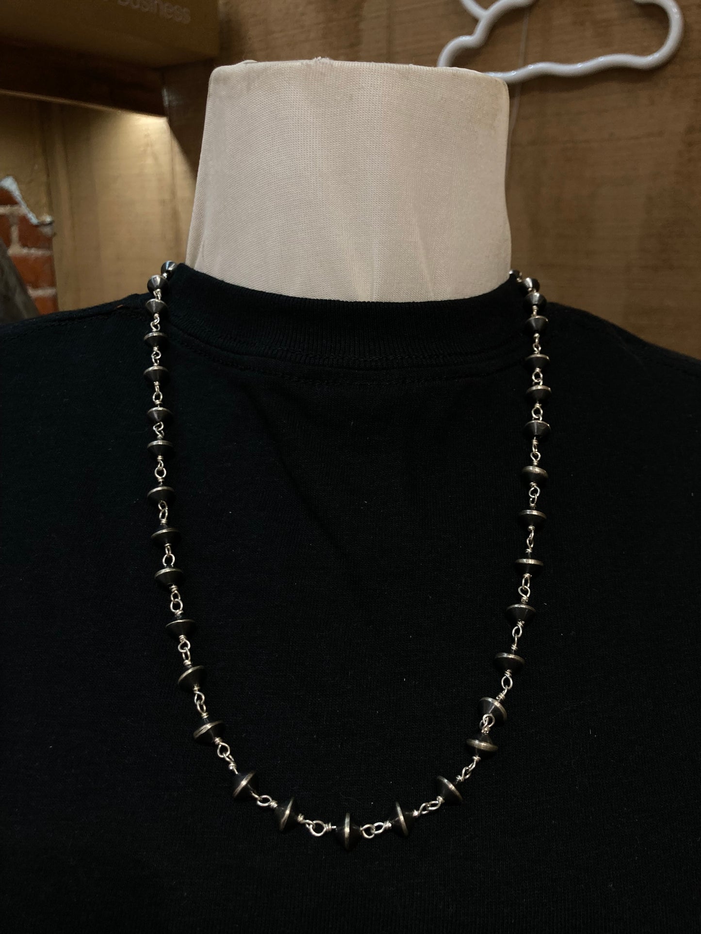 8mm 25" Handmade Navajo Rosary Pearl Necklace with 2" extender