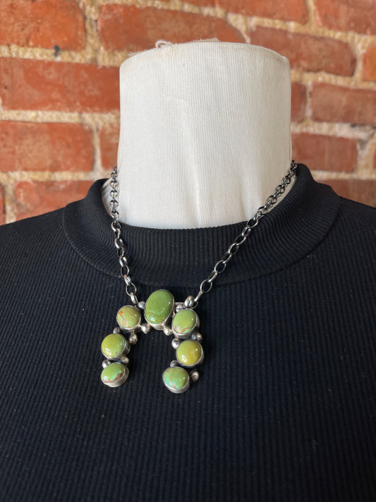 LOT 14 C 10/19 16" Turquoise Naja by Augustine Largo, Navajo