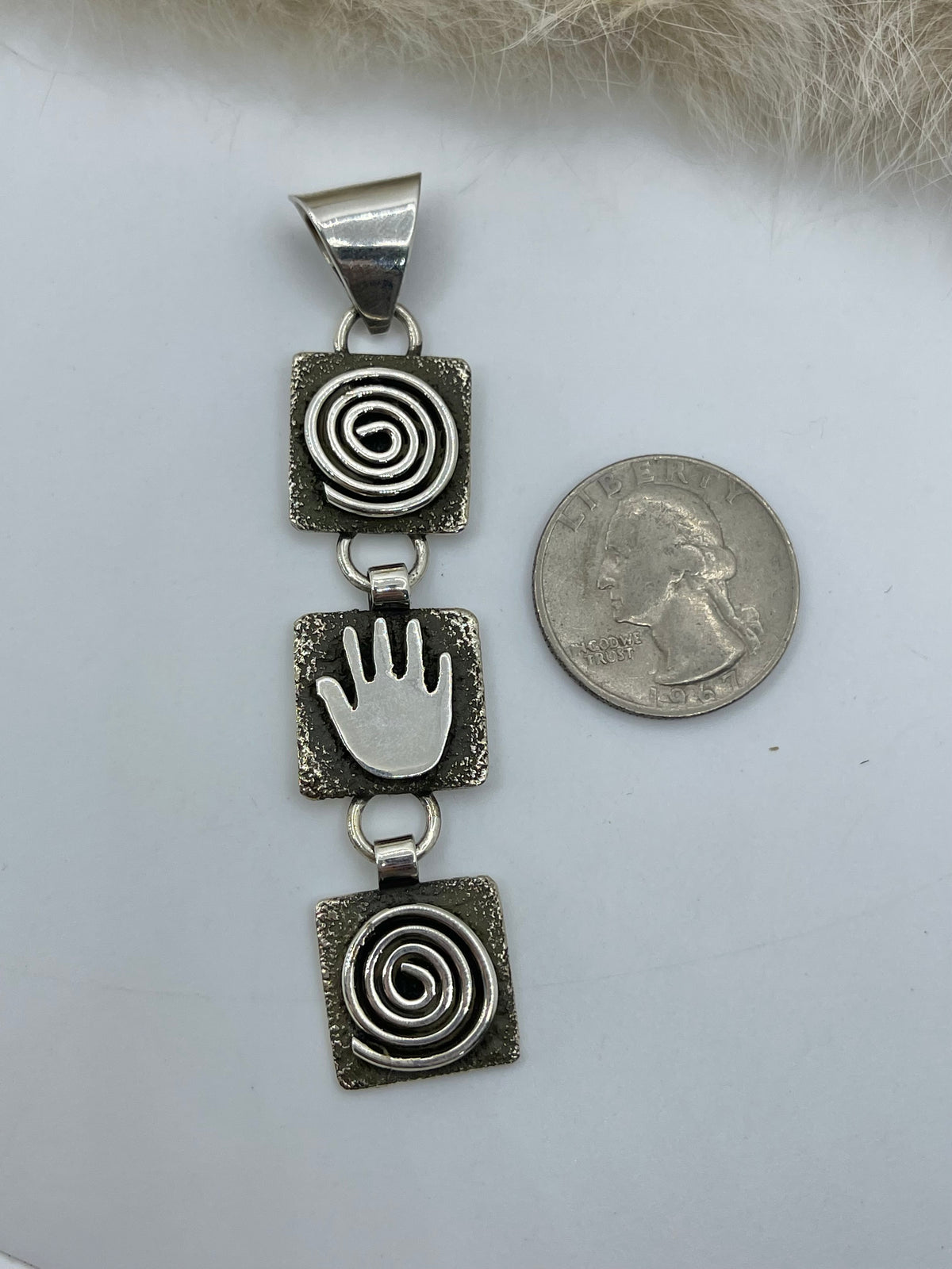 Triple Dangle Mini Petroglyph Pendant by Alex Sanchez, Navajo