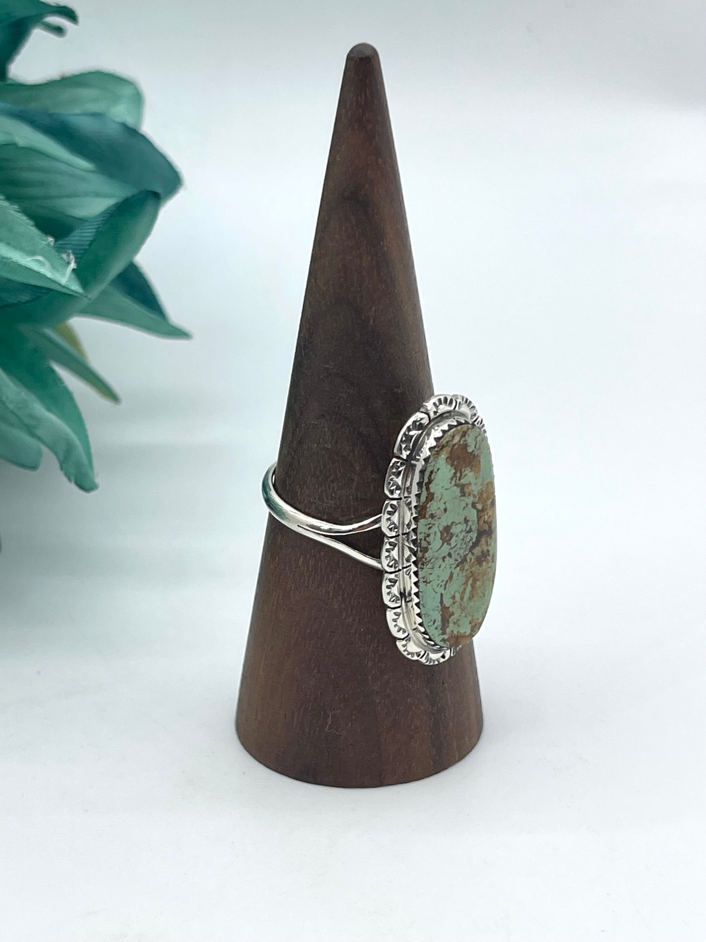 11.0 Turquoise Ring by Arlene Lewis, Navajo