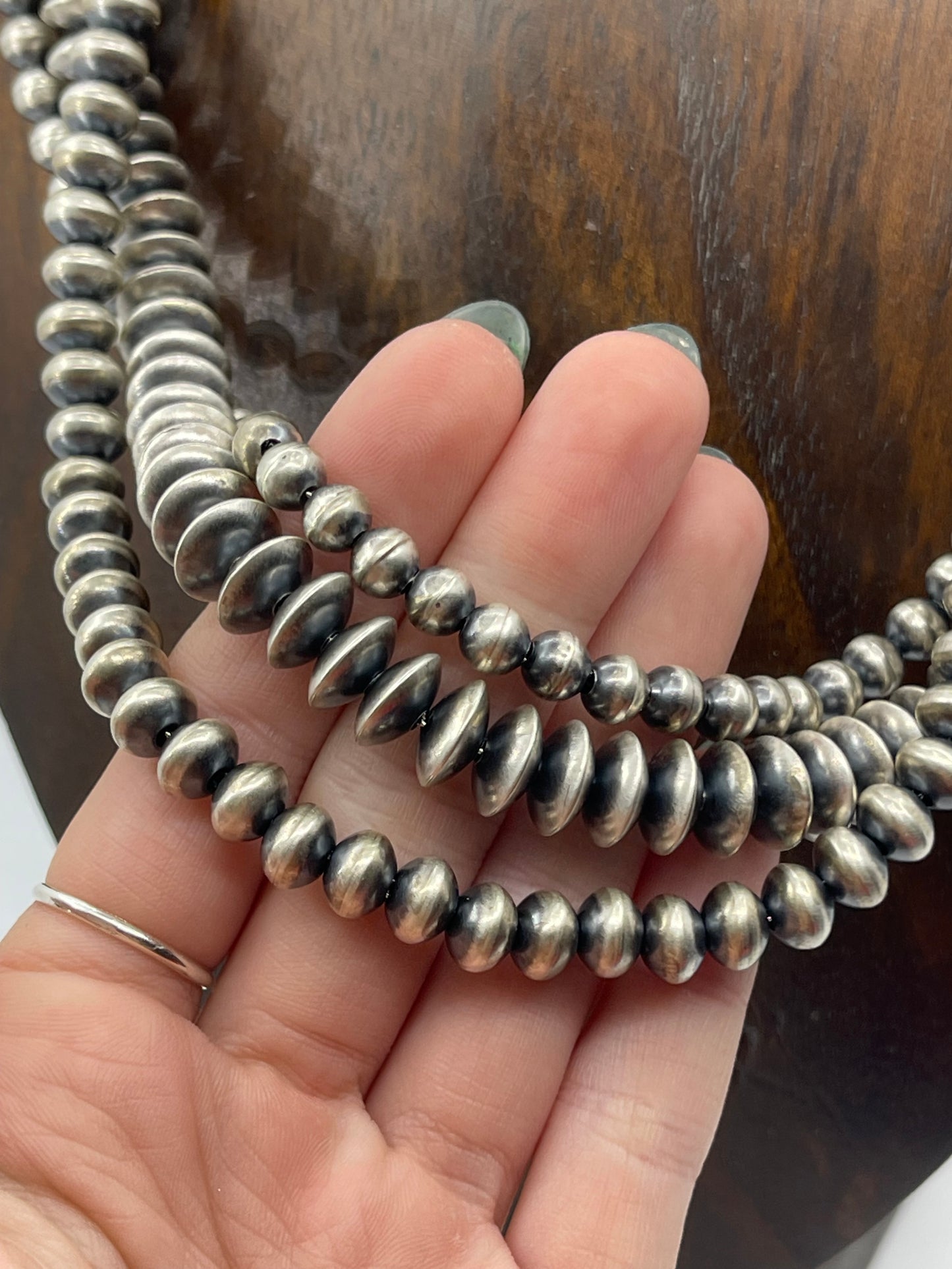 20" Handmade 3 Strand Navajo Pearls Necklace by Bryannnen Halwood, Navajo