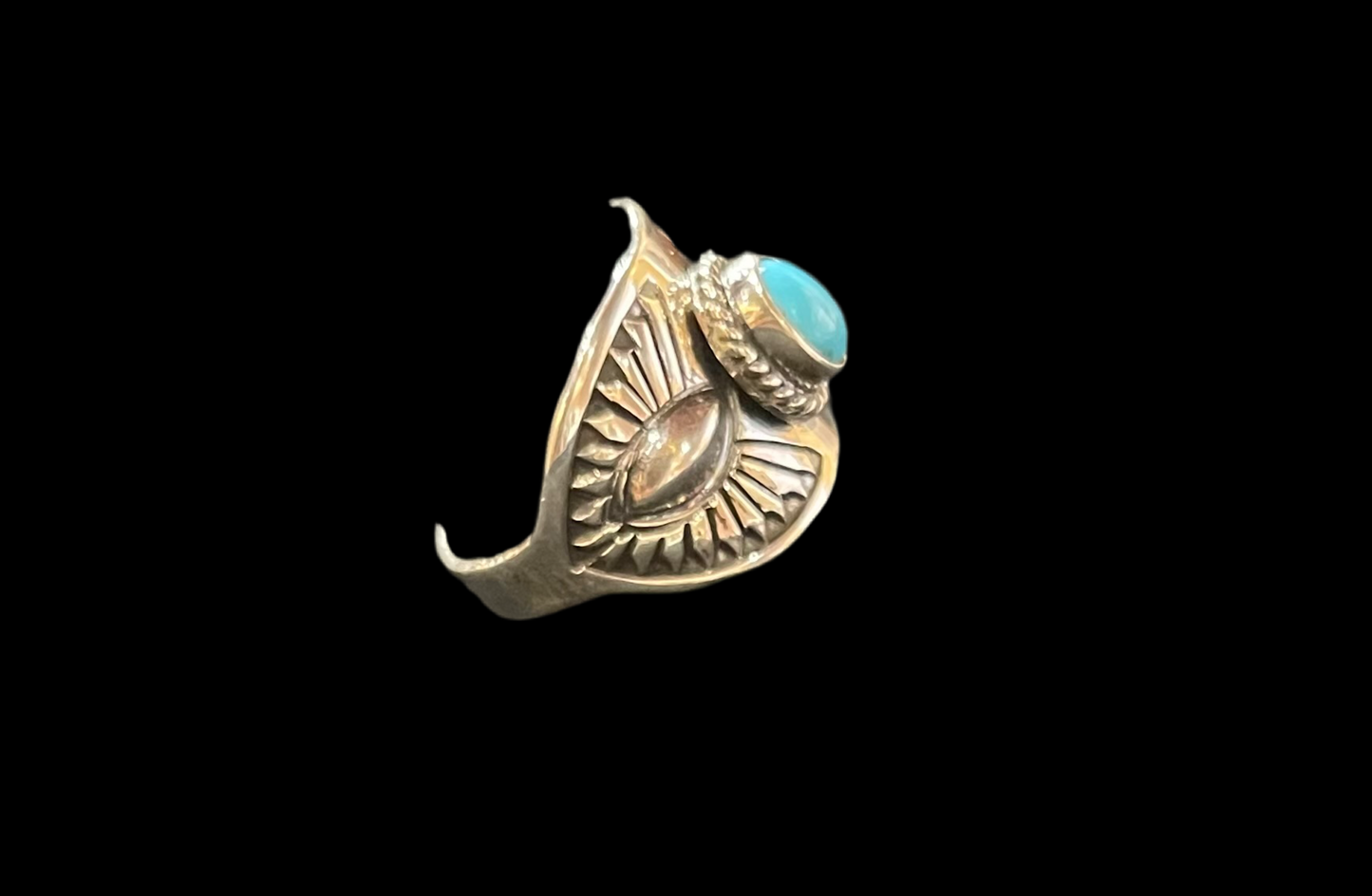 Sterling Silver and Sleeping Beauty Turquoise Ring by Derrick Gordon, Navajo