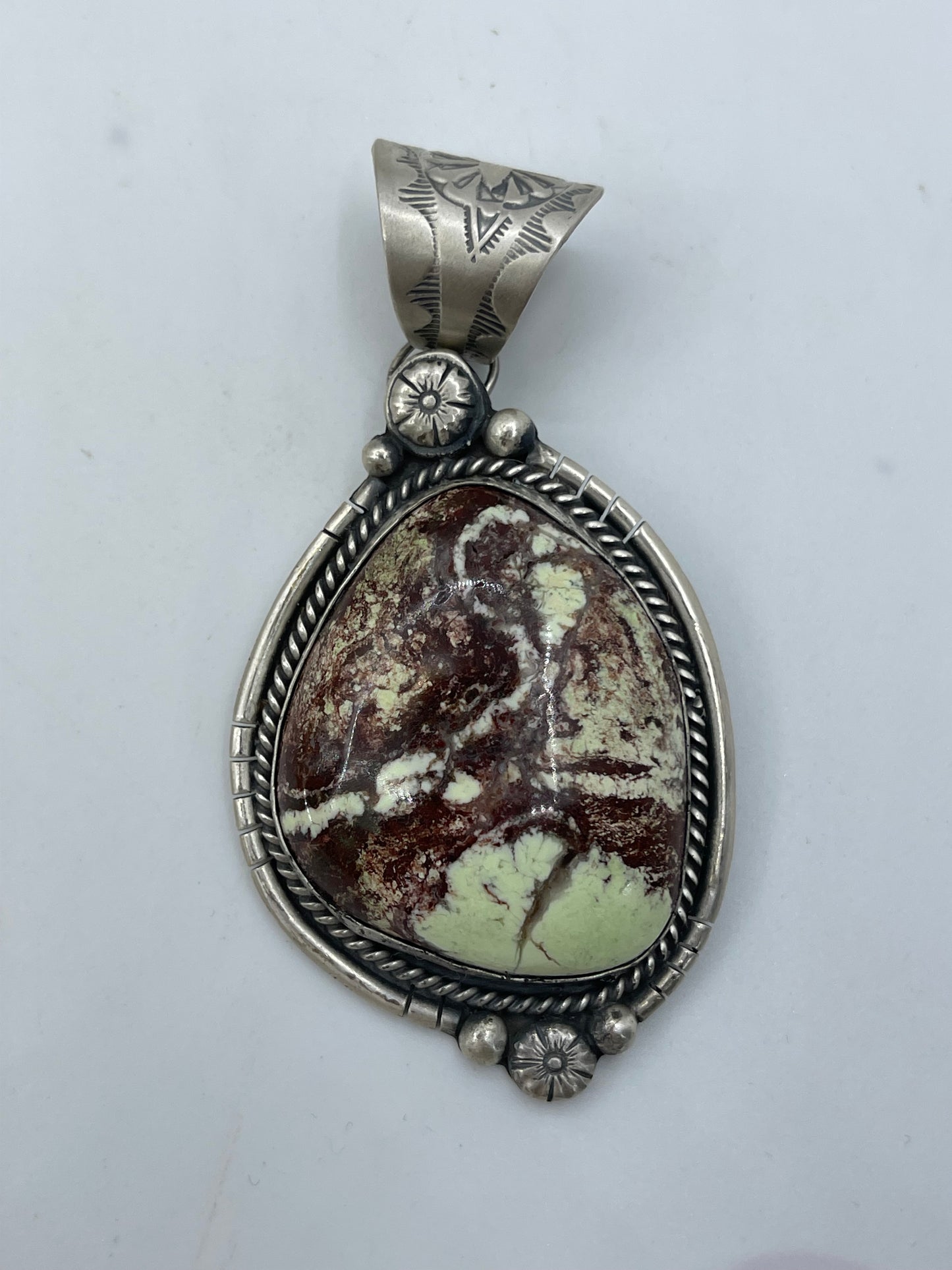 Gaspeite Pendant by Boyd J. Ashley, Navajo