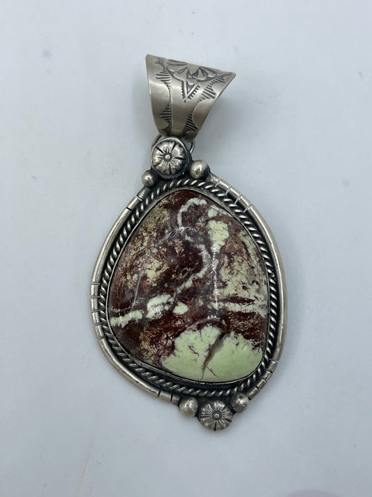 Gaspeite Pendant by Boyd J. Ashley, Navajo