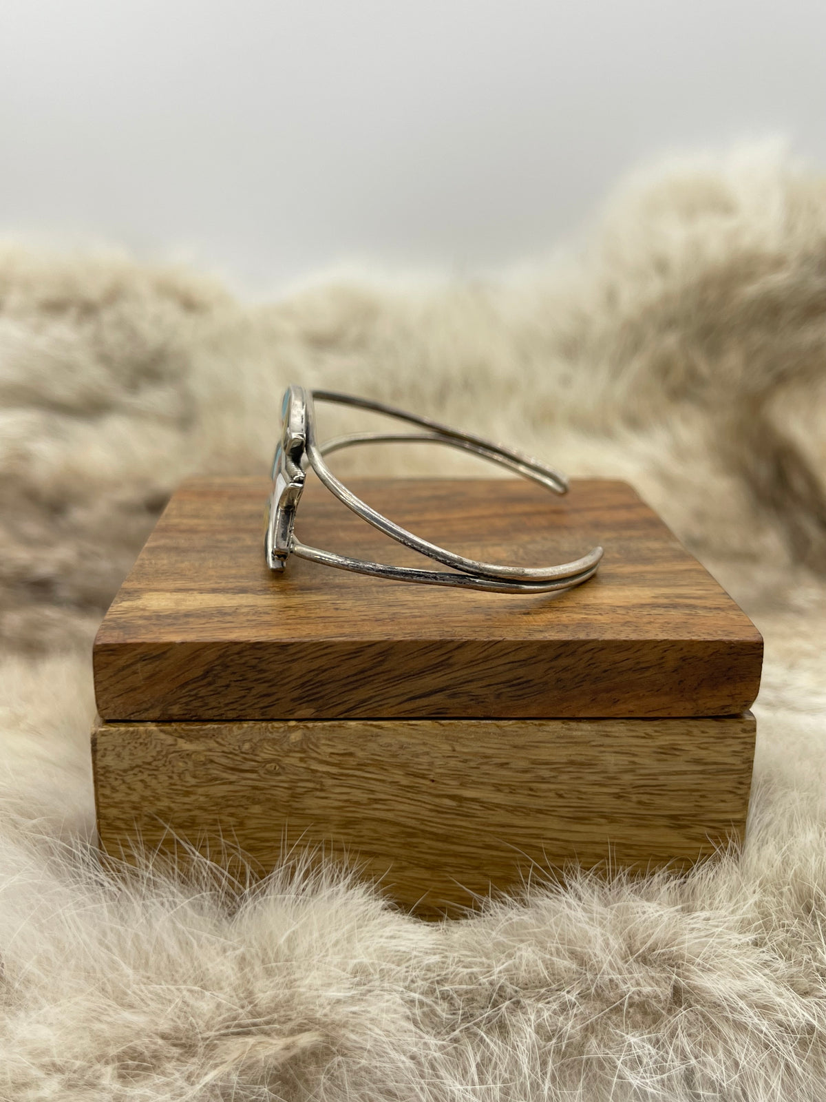 6”-6.5” Inlay Cuff Bracelet by Lynnette Laiwakete, Zuni