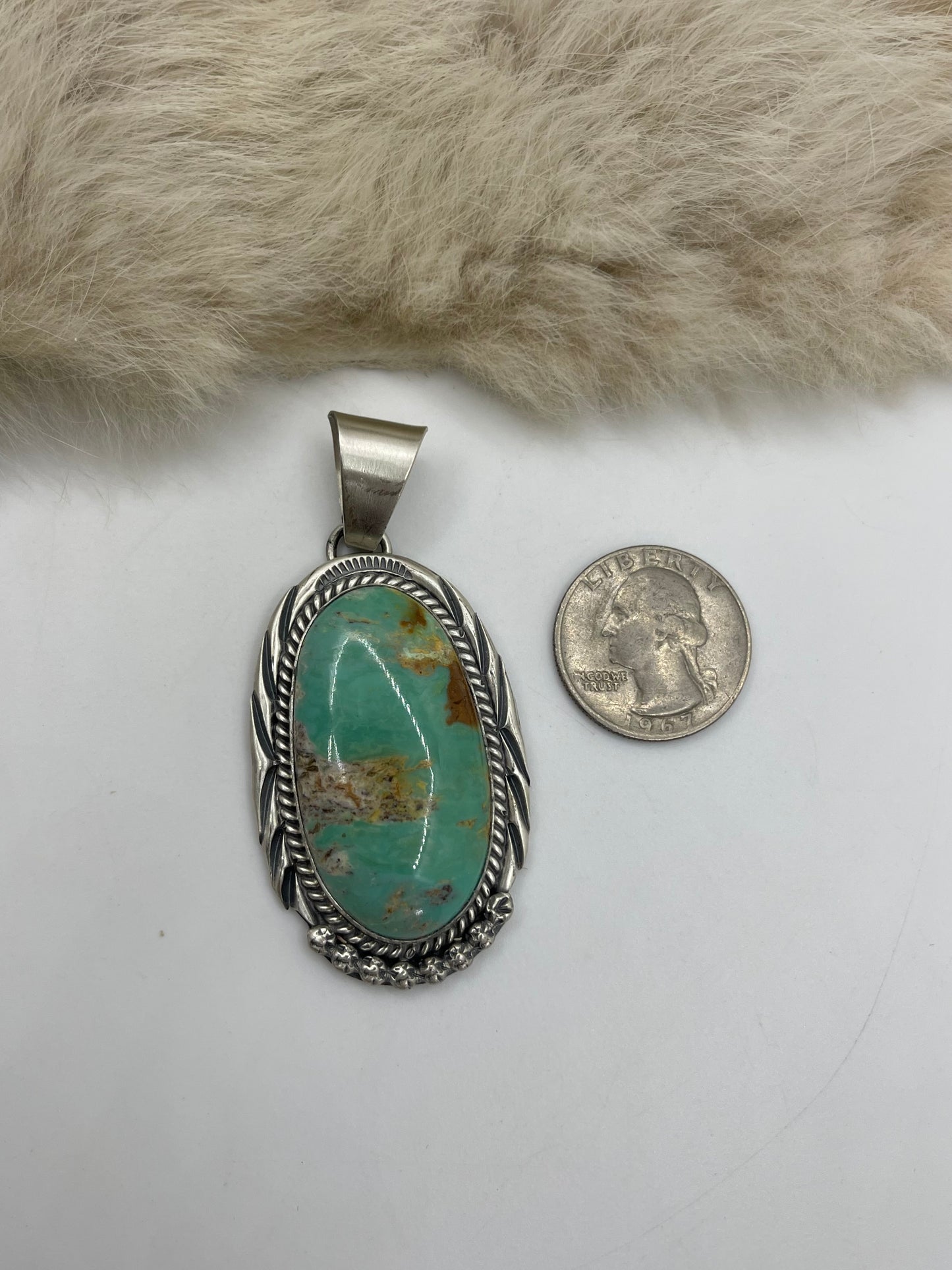 8.4mm Bale Royston Turquoise by John Nelson, Navajo