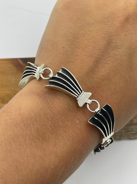 7" Sterling Silver Linked Bracelet by James Bahe, Navajo