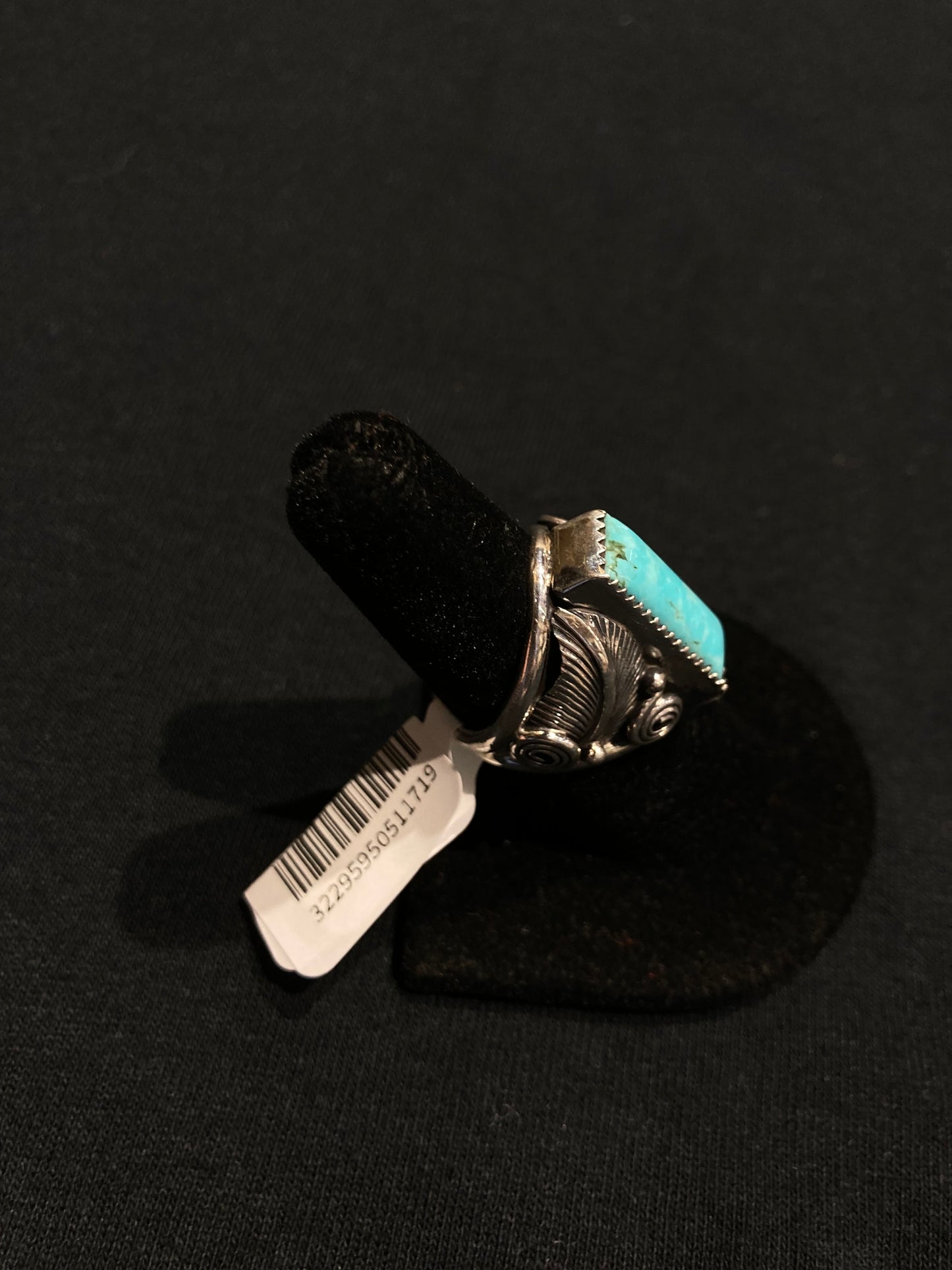 7.0 Turquoise Bar Ring by Darrell Morgan, Navajo