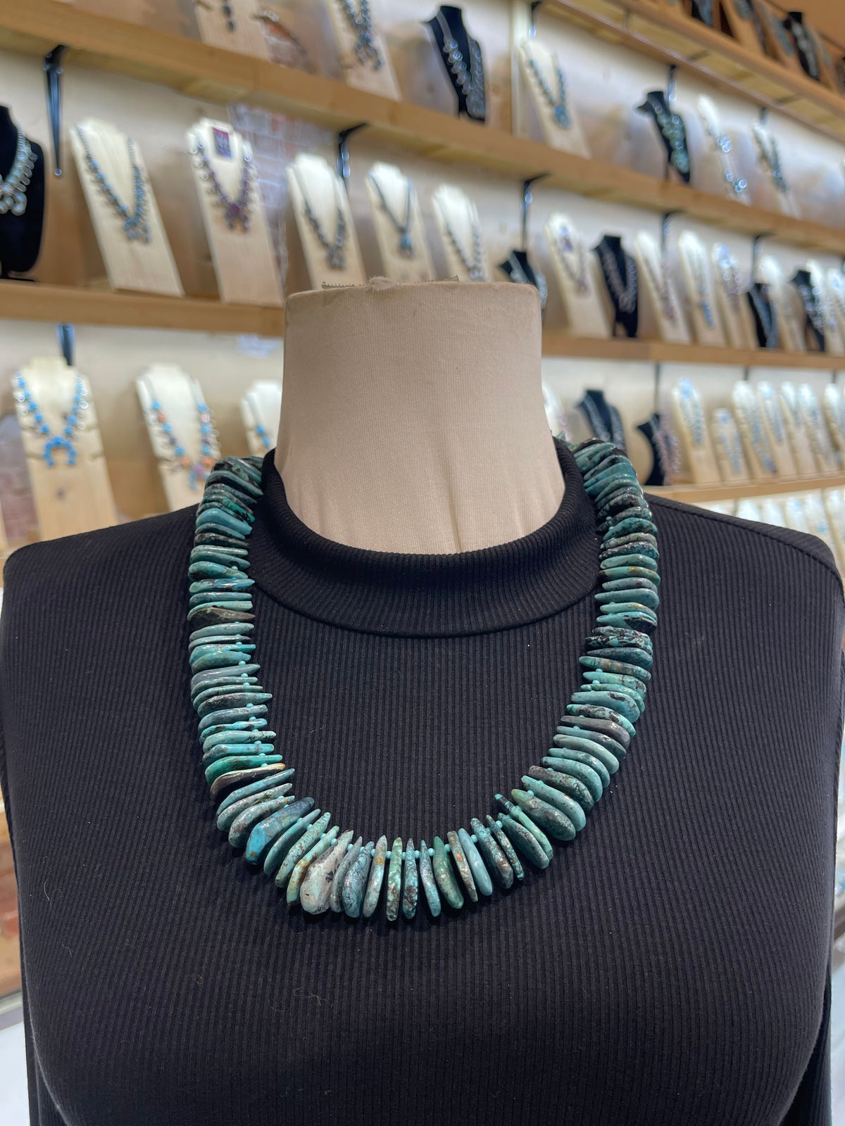 24" Kingman Turquoise Slab Necklace