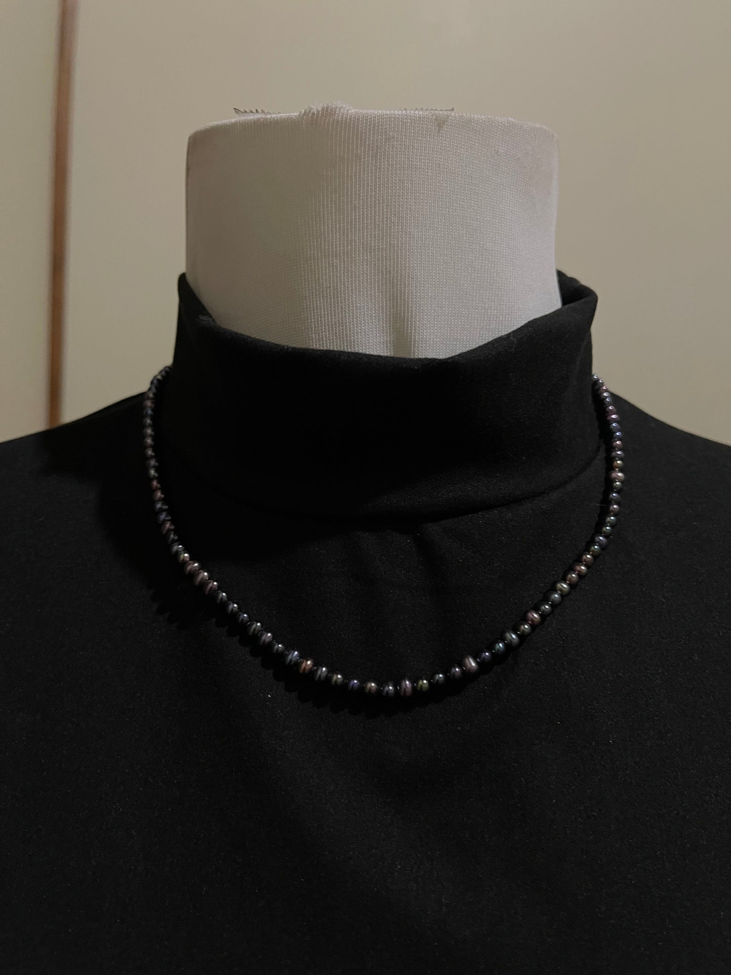 18" 4mm  Peacock Freshwater Pearl Necklace