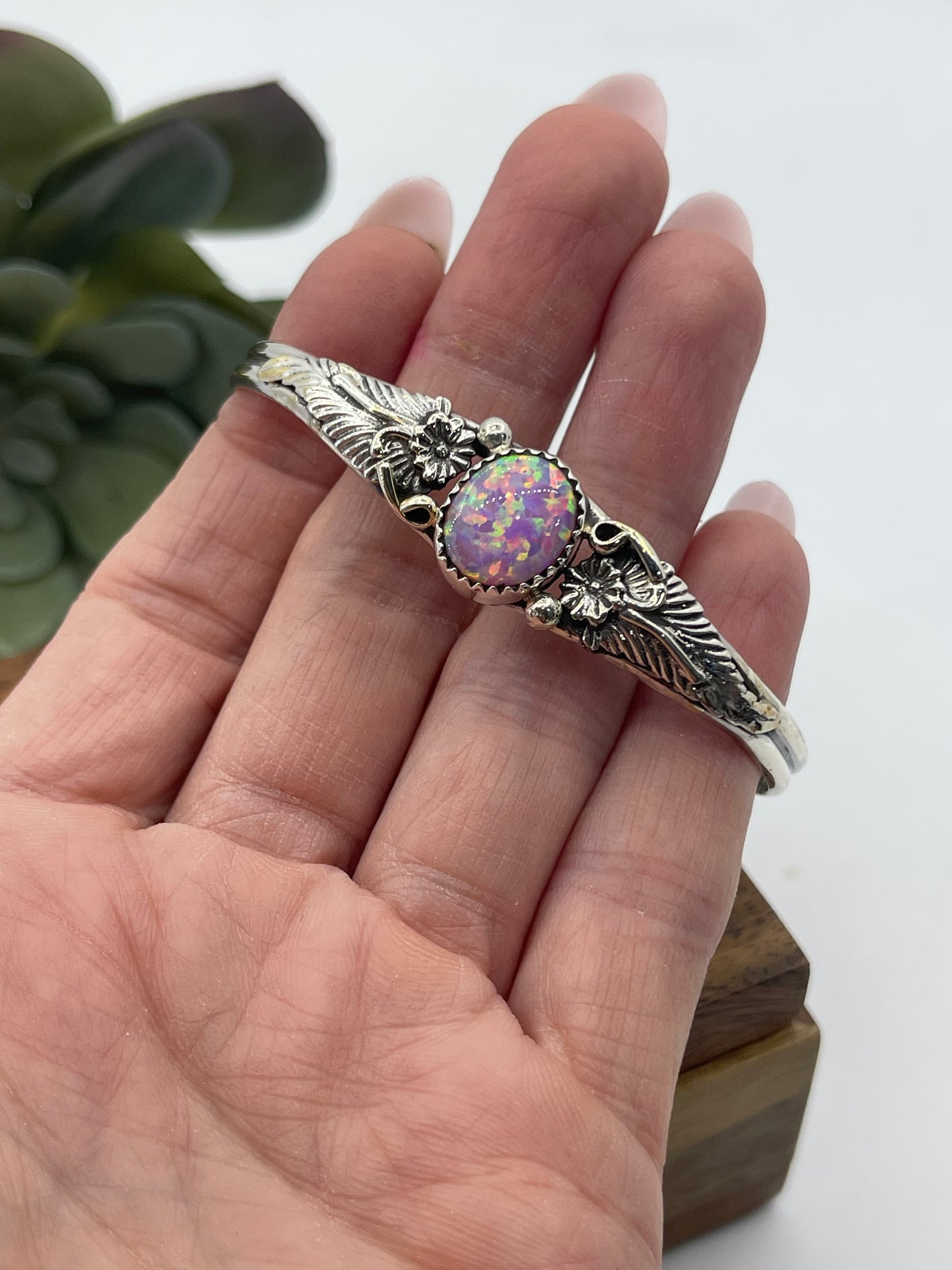 Pink/Purple Opal Cuff by Alice R. Sanders, Navajo