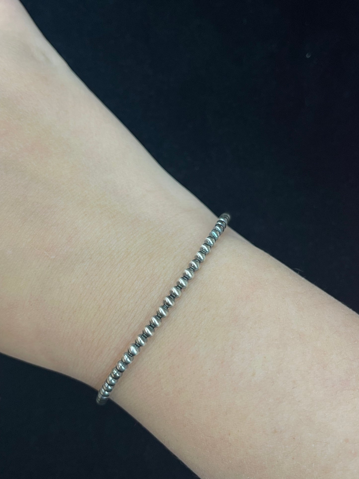 6 3/4" 3mm Silver Pearl Bracelet