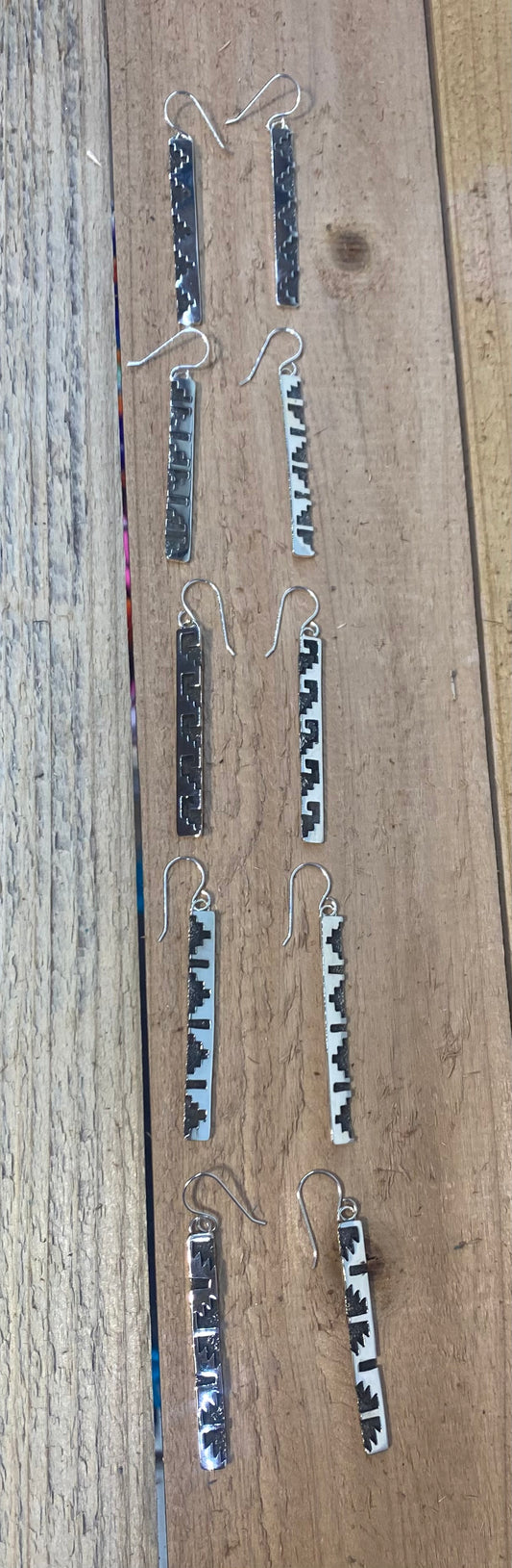 Hand Stamped Sterling Silver Bar Dangles by Marie Jackson