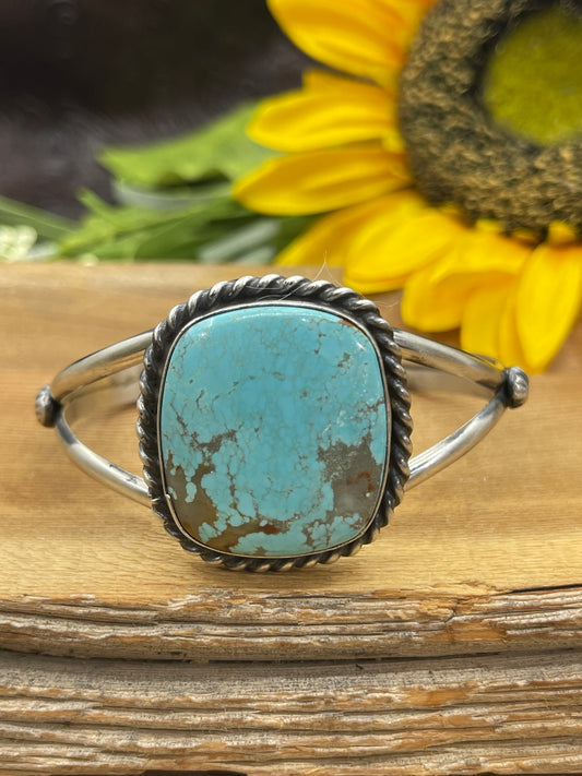 5.75" - 7.25" #8 Turquoise Square Cuff