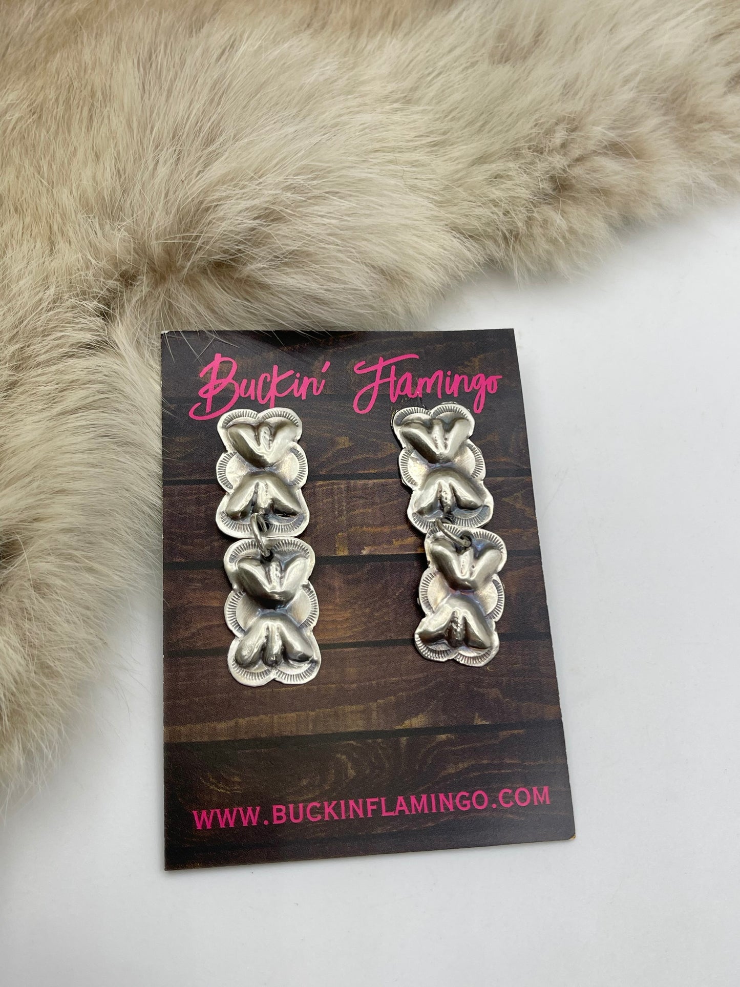 Double Concho Dangle Earrings By Joan Begay, Navajo