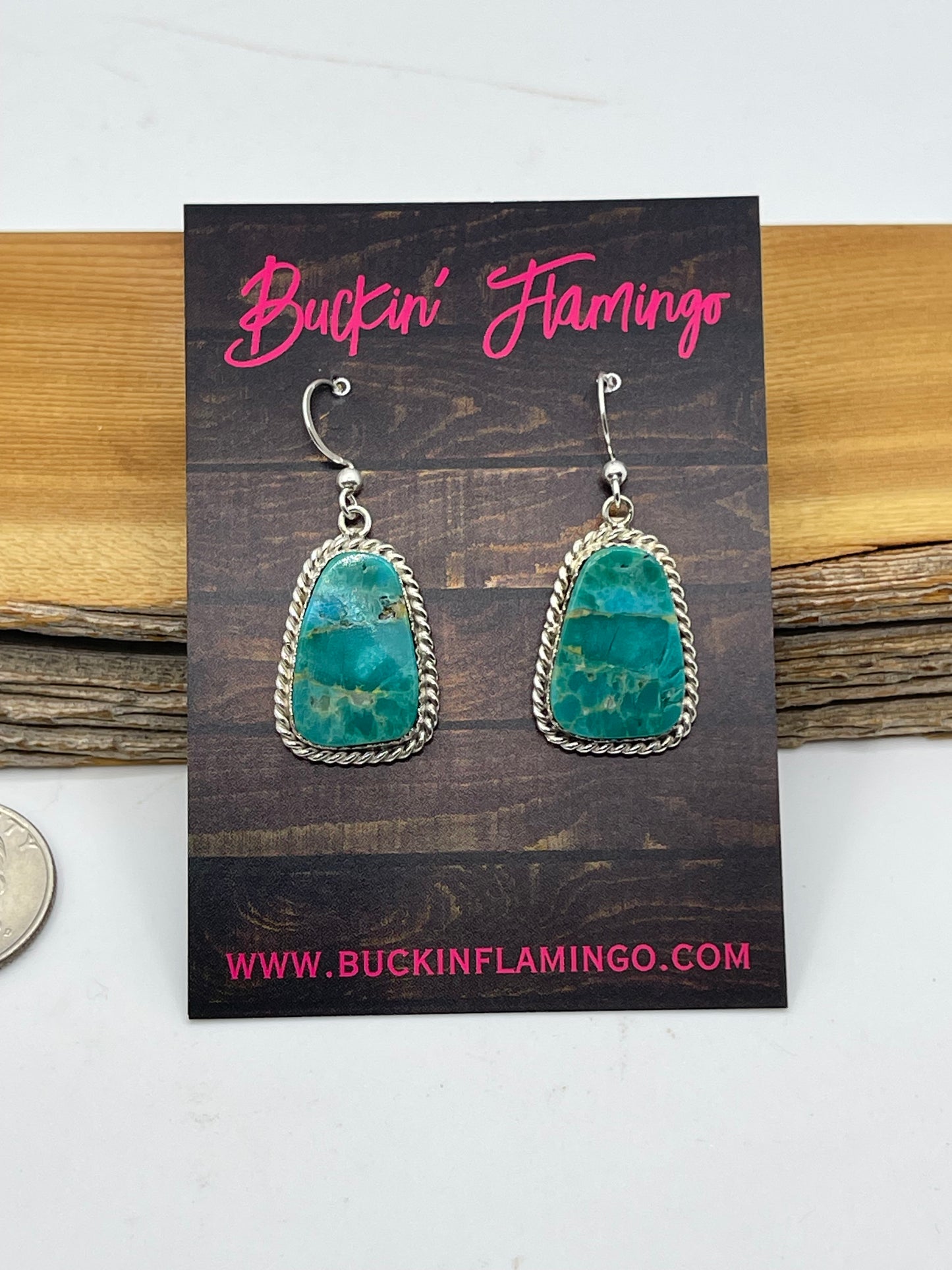 Turquoise Dangle Earrings by Gabi Jim, Navajo