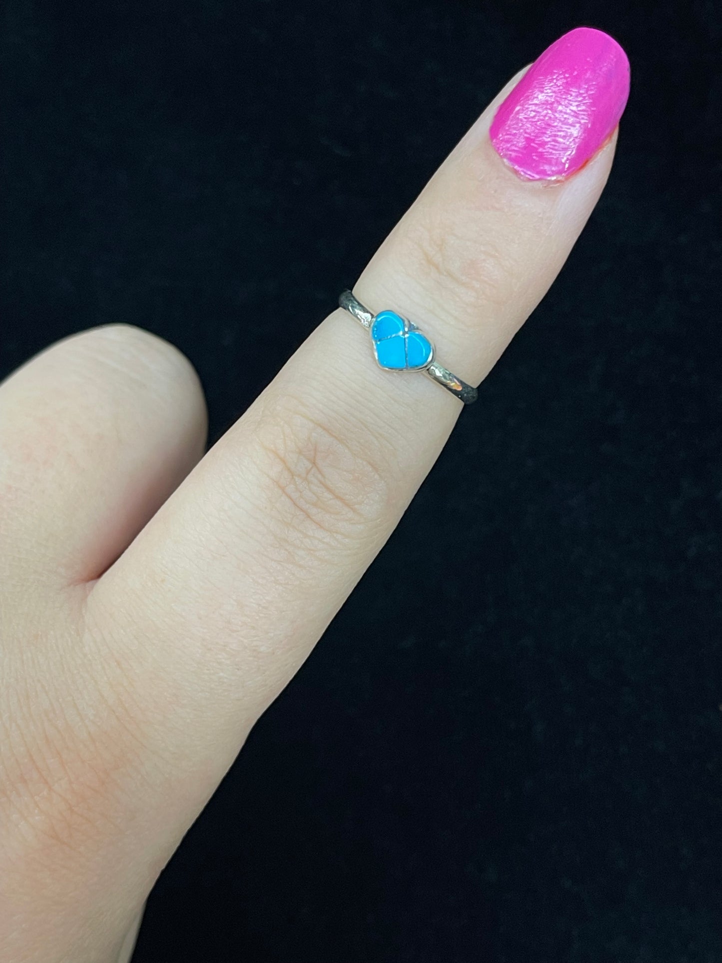 5.0 Turquoise Inlay Heart Ring with Matching Post Earrings