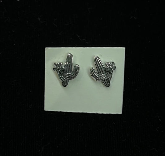 Sterling Silver Cactus Post Earrings