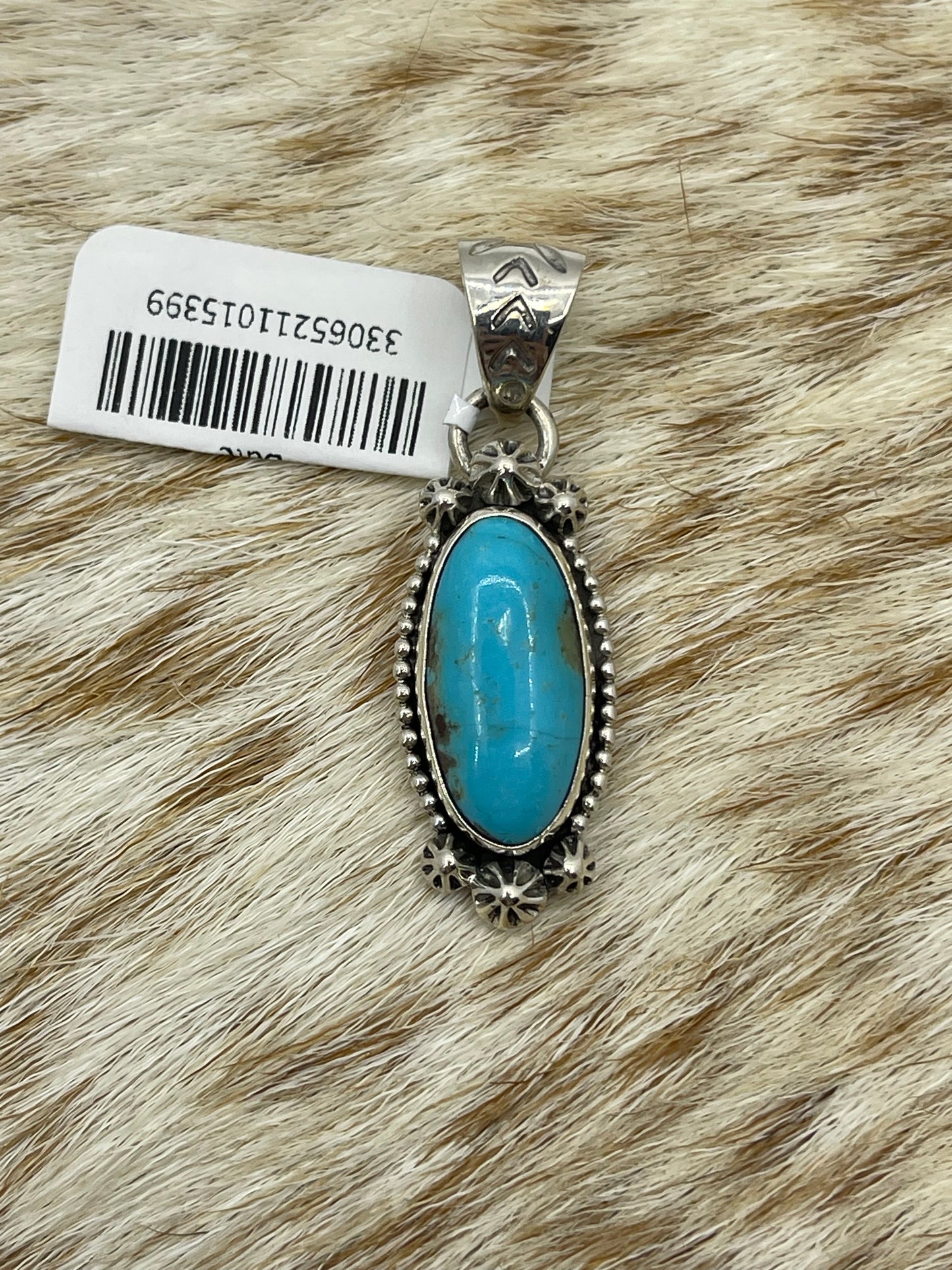 Turquoise Oval Pendant with a 6.3mm Bale
