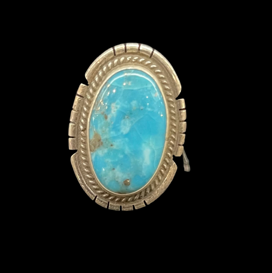 6.5 Kingman Turquoise Ring by Peggy Skeets, Navajo