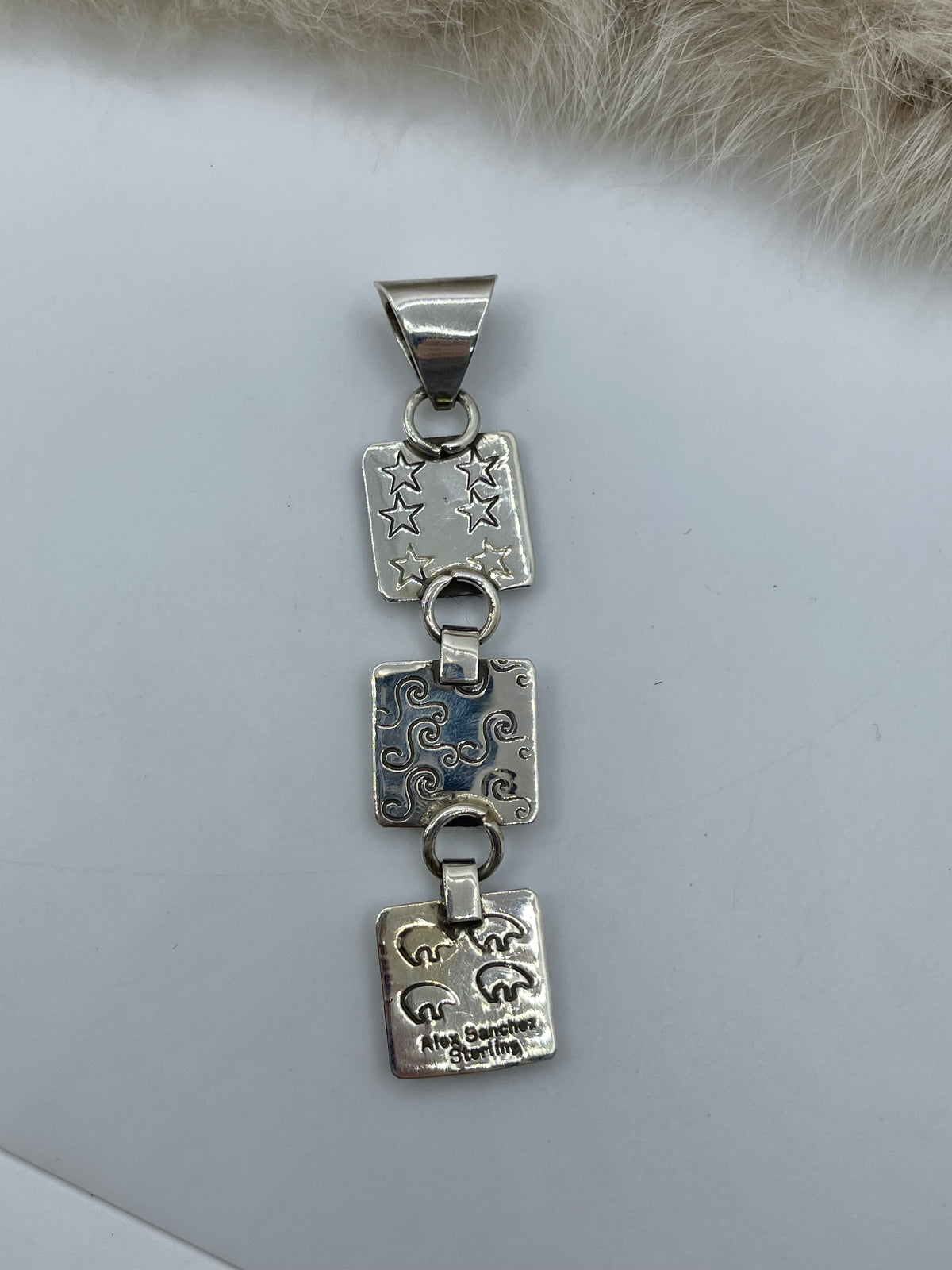 Triple Dangle Mini Petroglyph Pendant by Alex Sanchez, Navajo