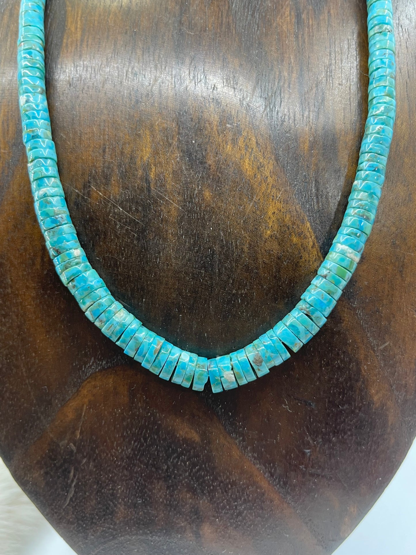 18" Natural Turquoise Graduated Heishi Beads