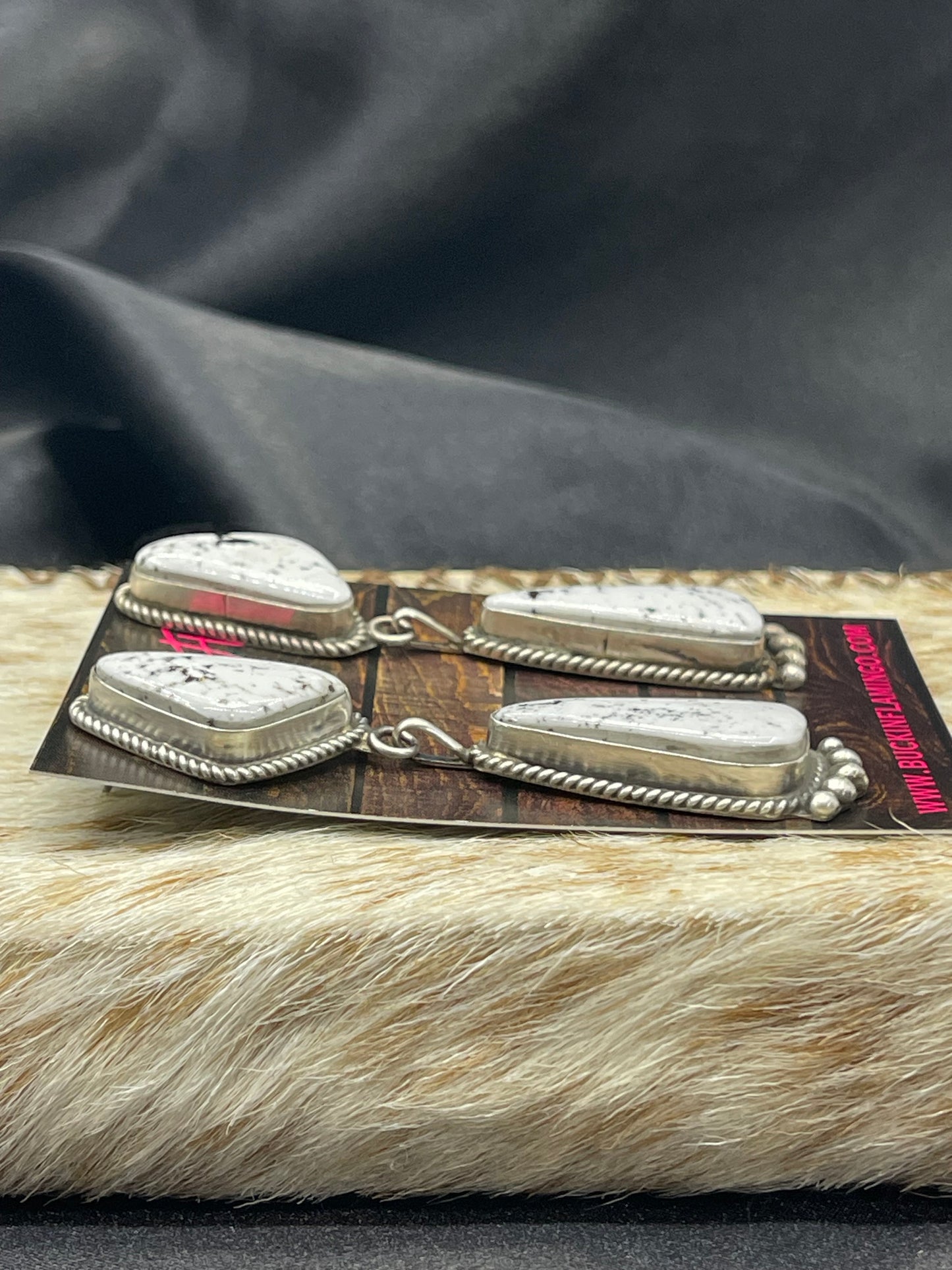 White Buffalo Double Dangle Earrings